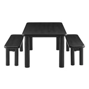 Modway Alvia 3-Piece Oak Wood Dining Table and Benches Set EEI-7553