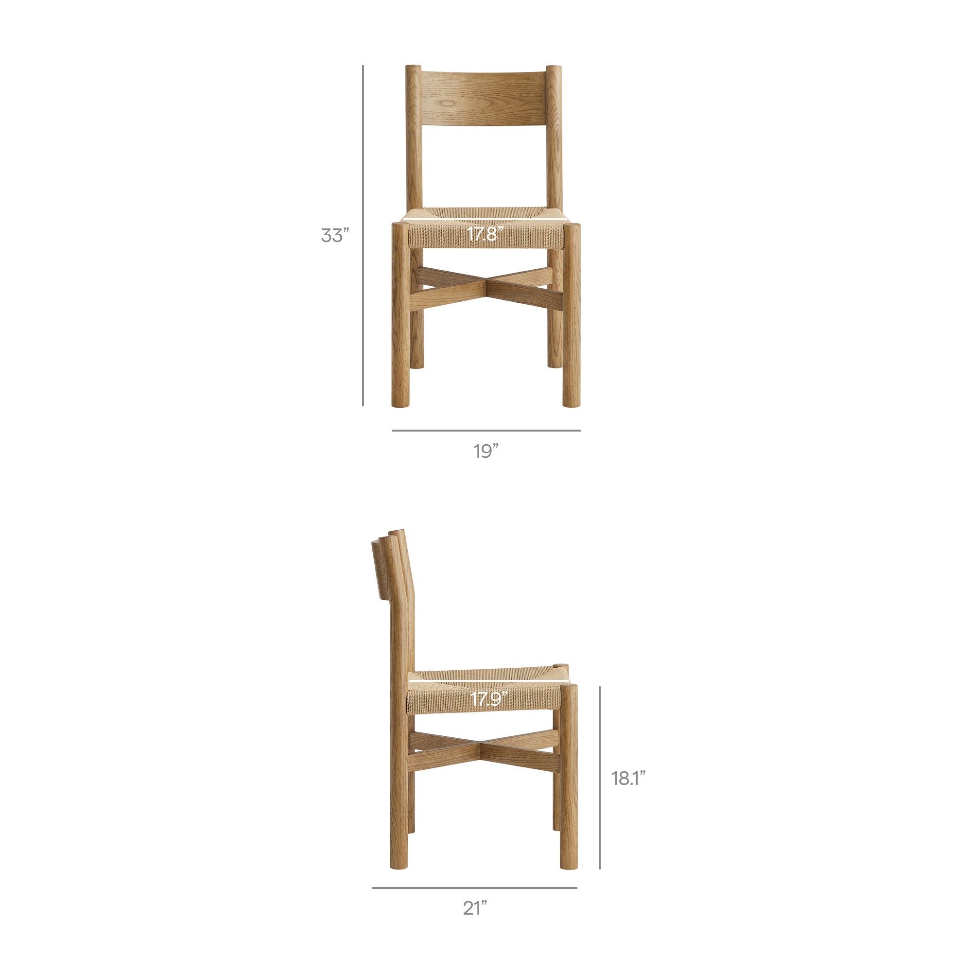 Modway Alvia 7-Piece Oak Wood Extendable Dining Table and Chairs Set EEI-7554