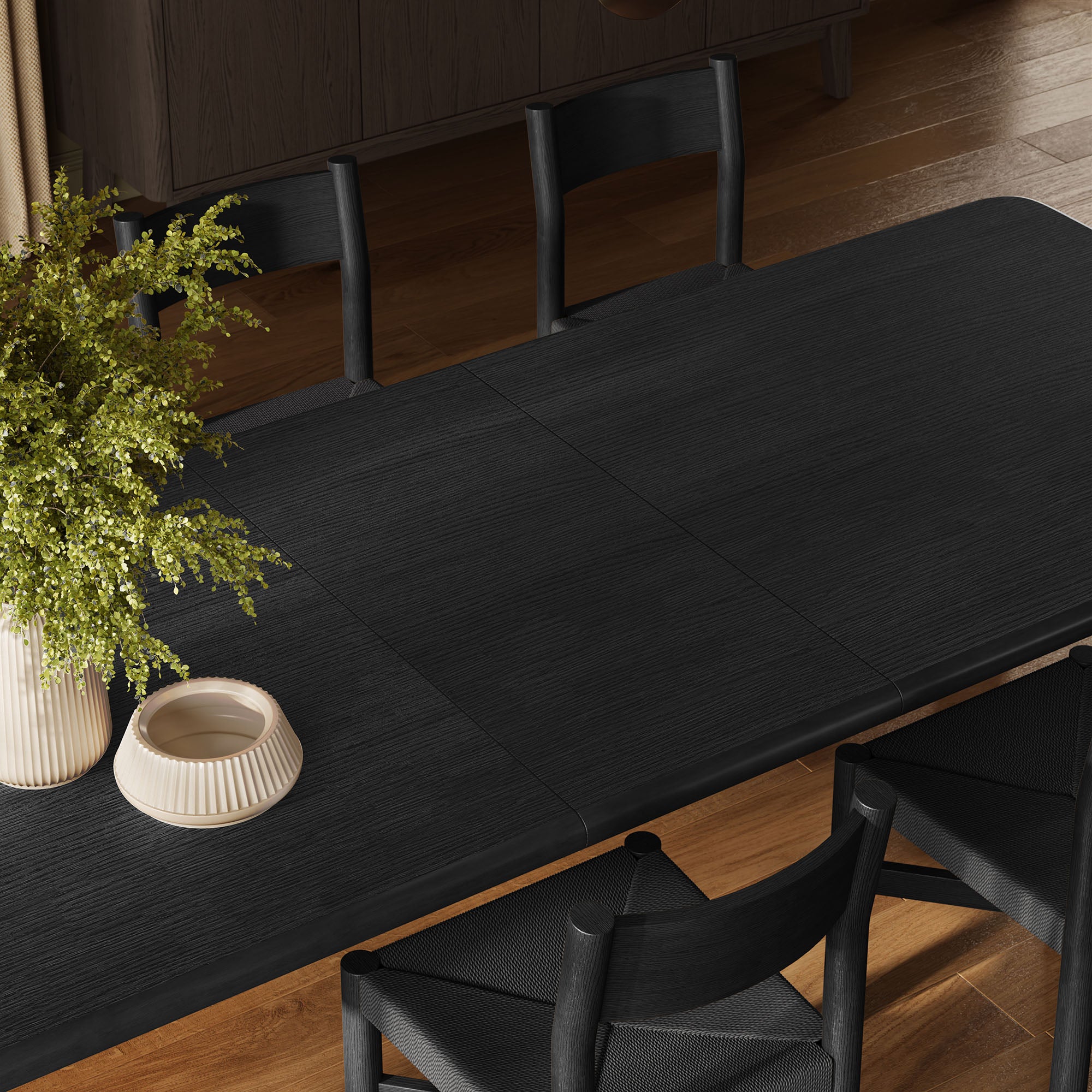 Modway Alvia 9-Piece Oak Wood Extendable Dining Table and Chairs Set EEI-7555