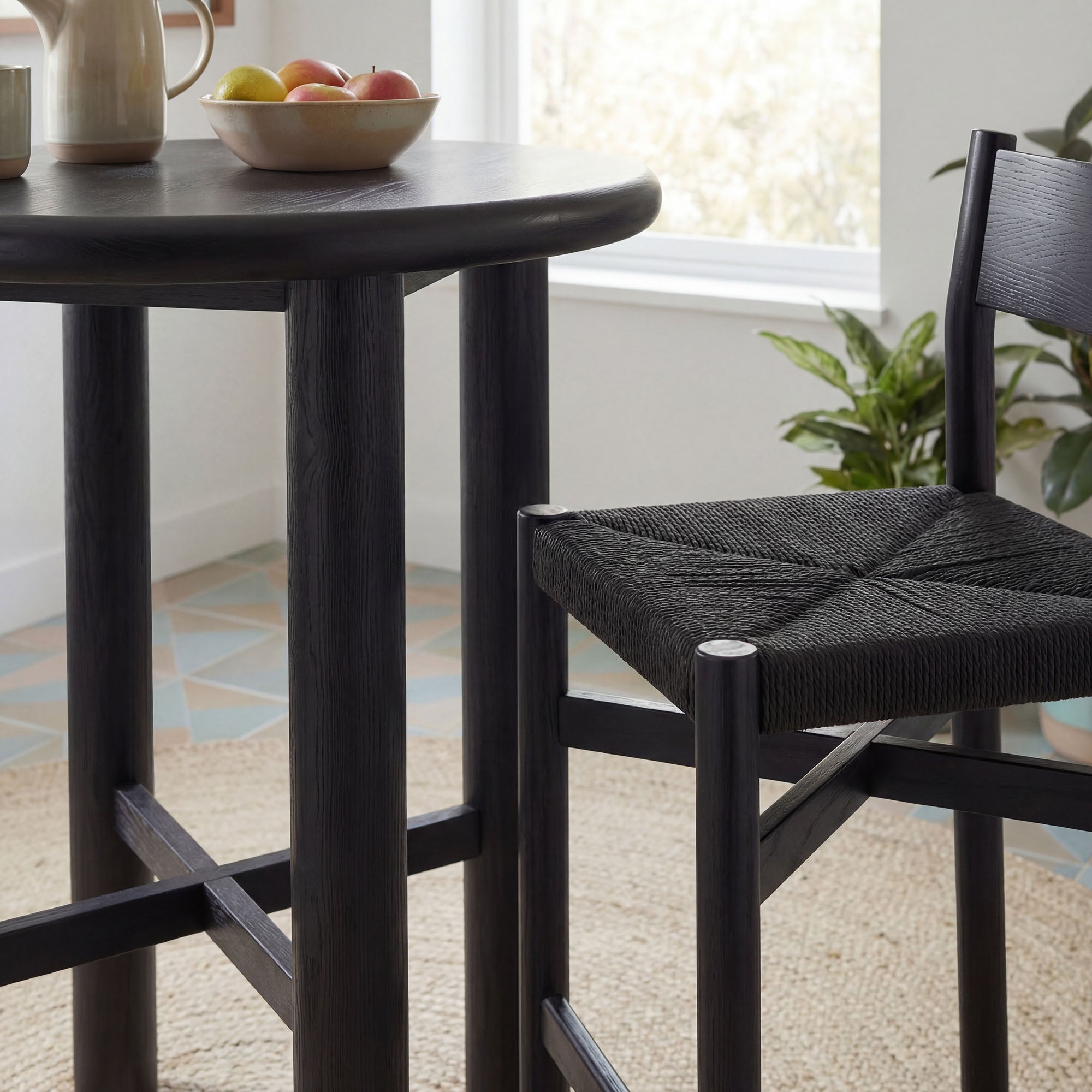 Modway Alvia 3-Piece Round Oak Wood Bar Table With Bar Stools Set EEI-7556
