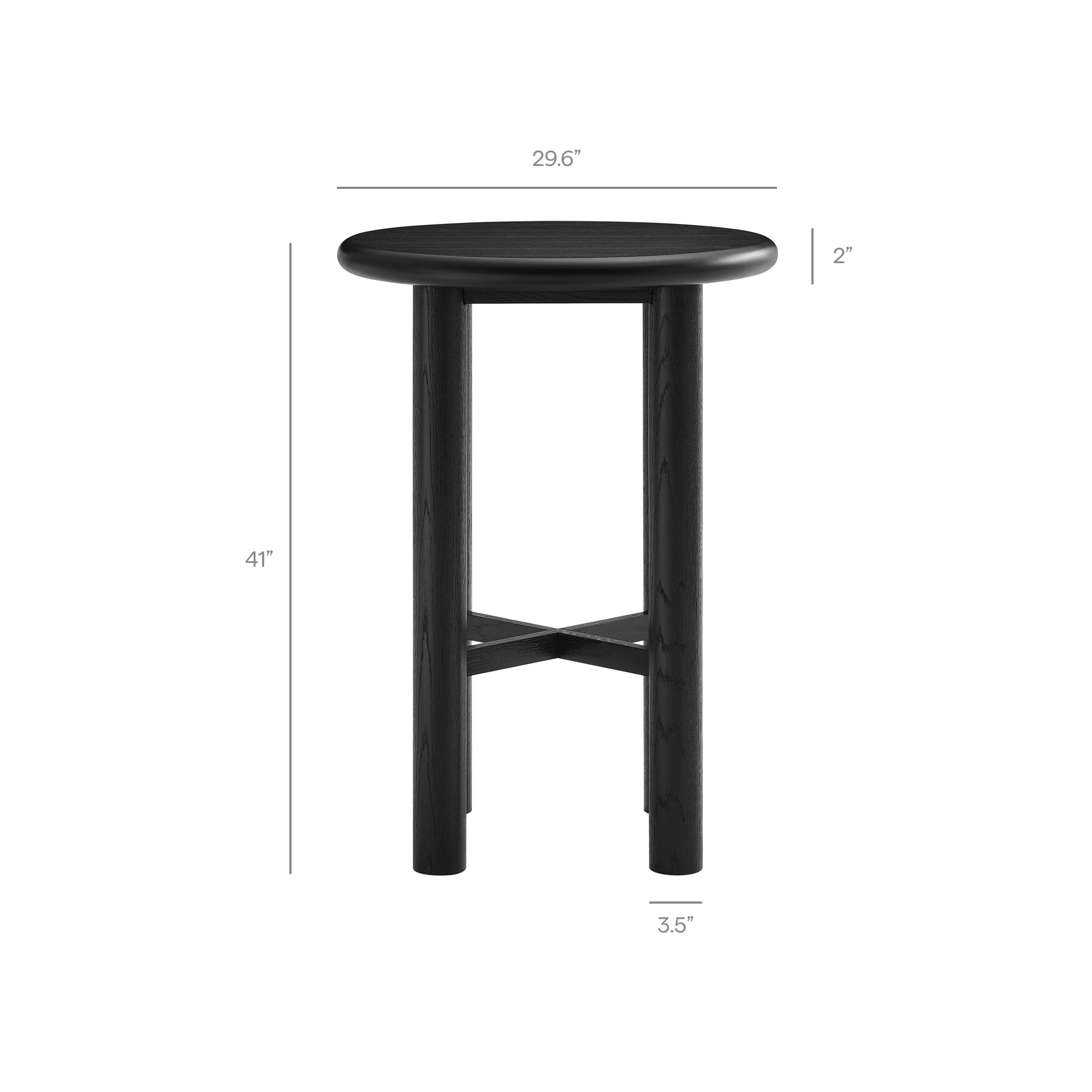 Modway Alvia 3-Piece Round Oak Wood Bar Table With Bar Stools Set EEI-7556