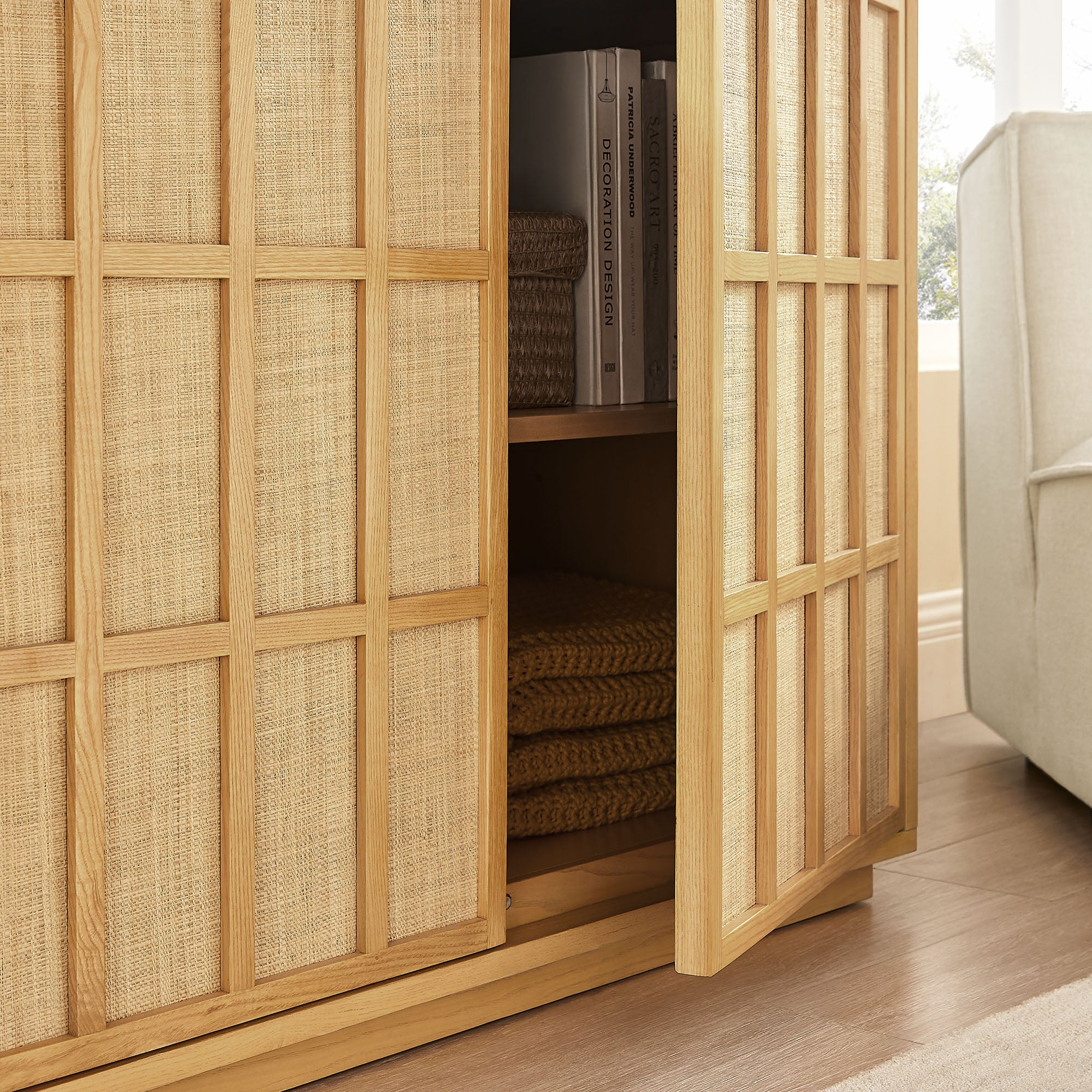 Modway EEI-7558 Aiko 39 Inch Japandi Accent Cabinet