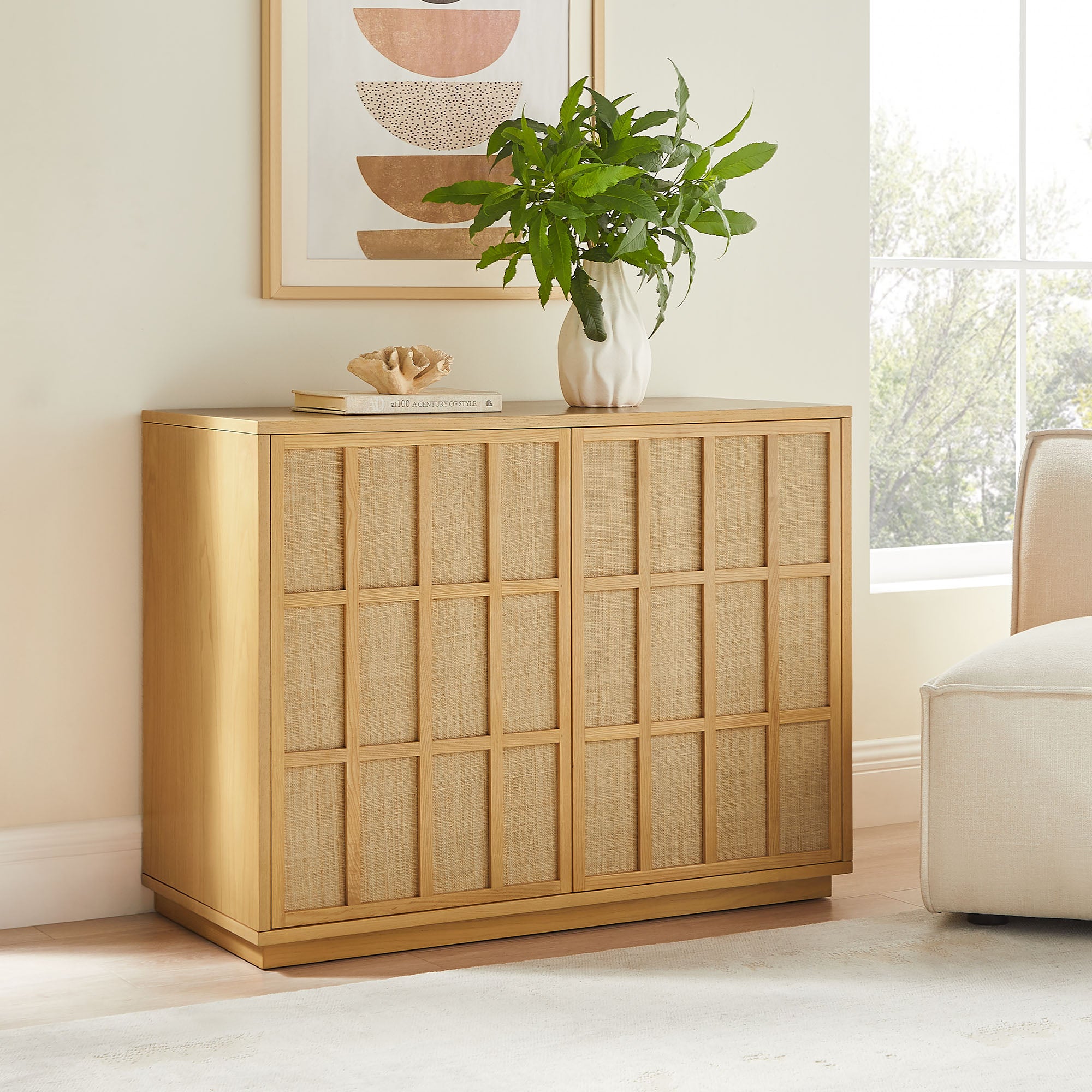 Modway EEI-7558 Aiko 39 Inch Japandi Accent Cabinet