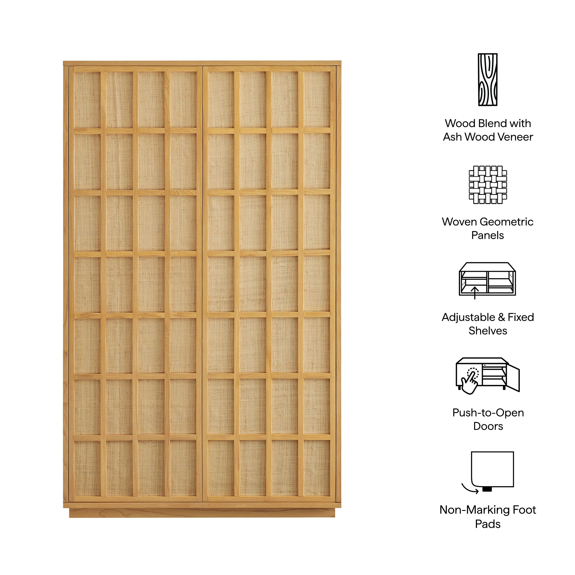 Modway EEI-7560 Aiko 64 Inch Tall Japandi Storage Cabinet