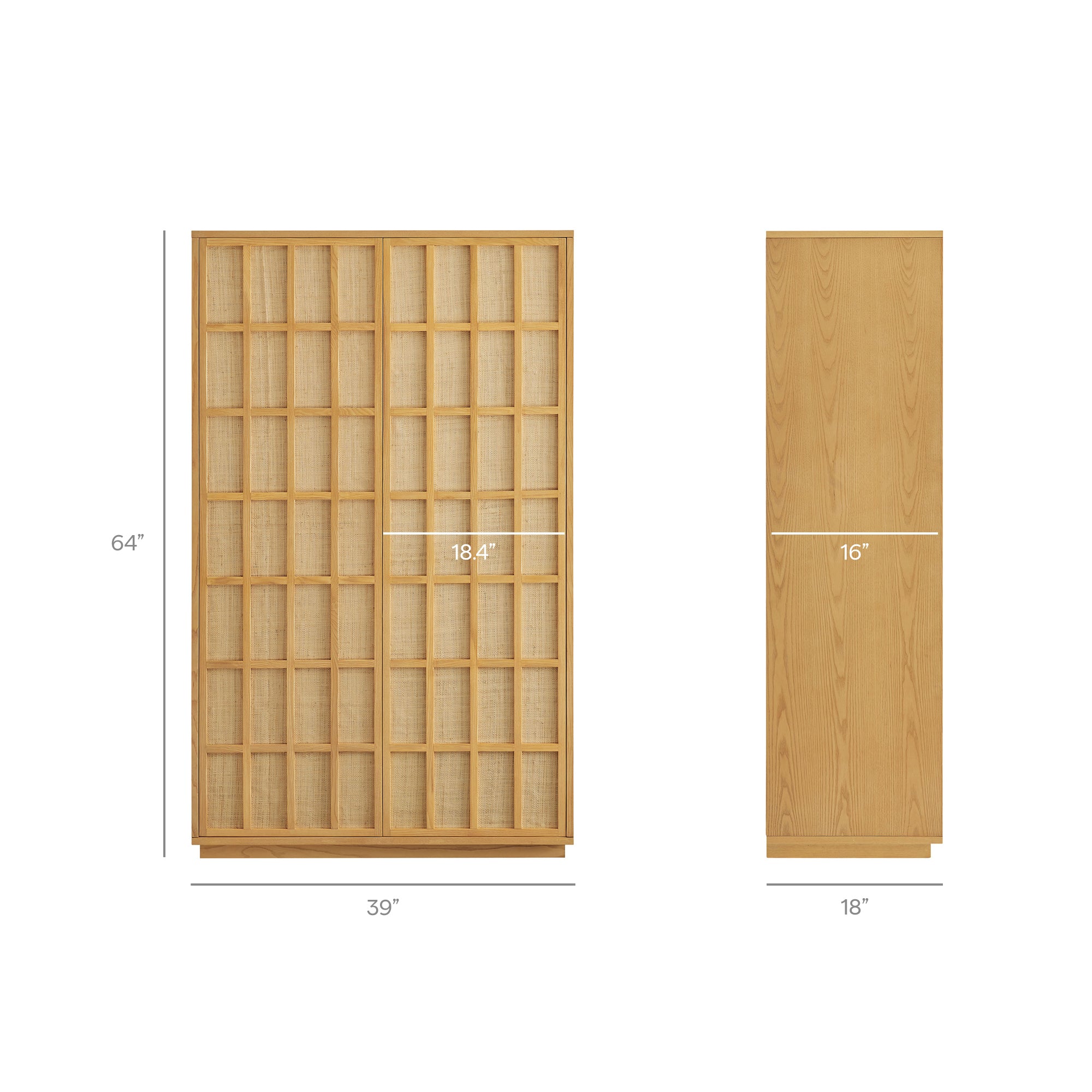 Modway EEI-7560 Aiko 64 Inch Tall Japandi Storage Cabinet