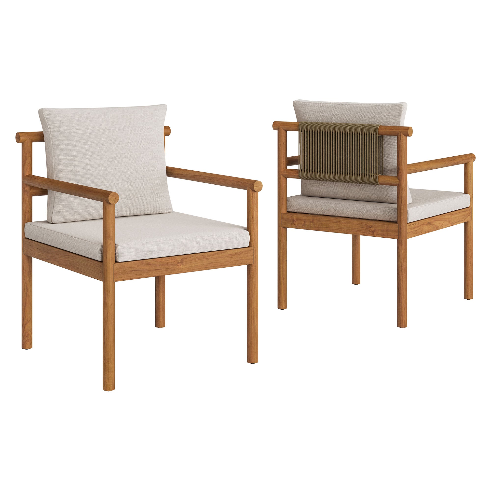 Modway Eleni 7 Piece Outdoor Patio Teak Wood Dining Set