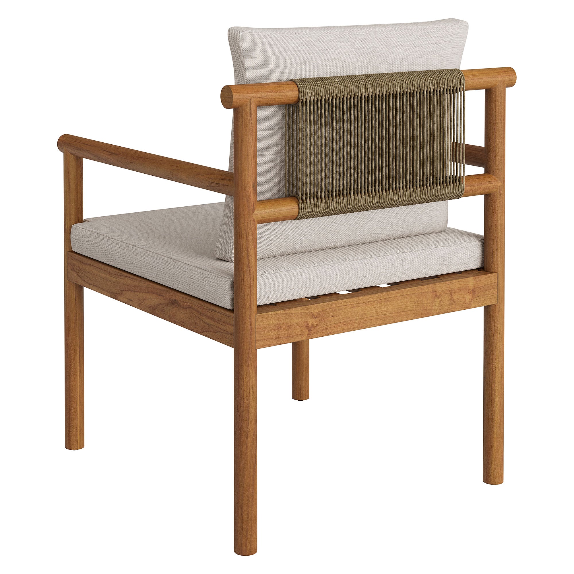 Modway Eleni Outdoor Patio Teak Wood Rope Dining Chair