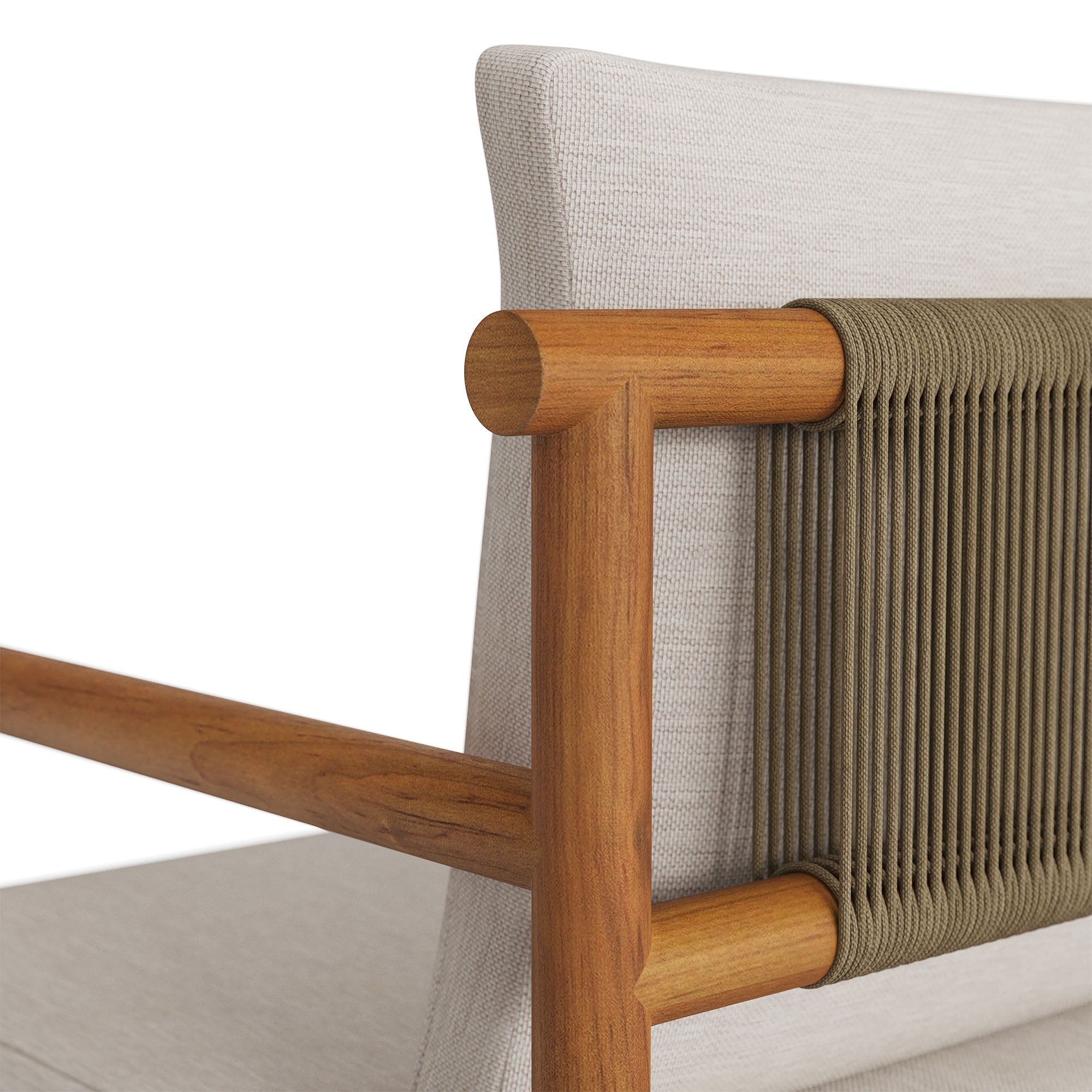 Modway EEI-7561 Eleni Outdoor Patio Teak Wood Rope Dining Chair