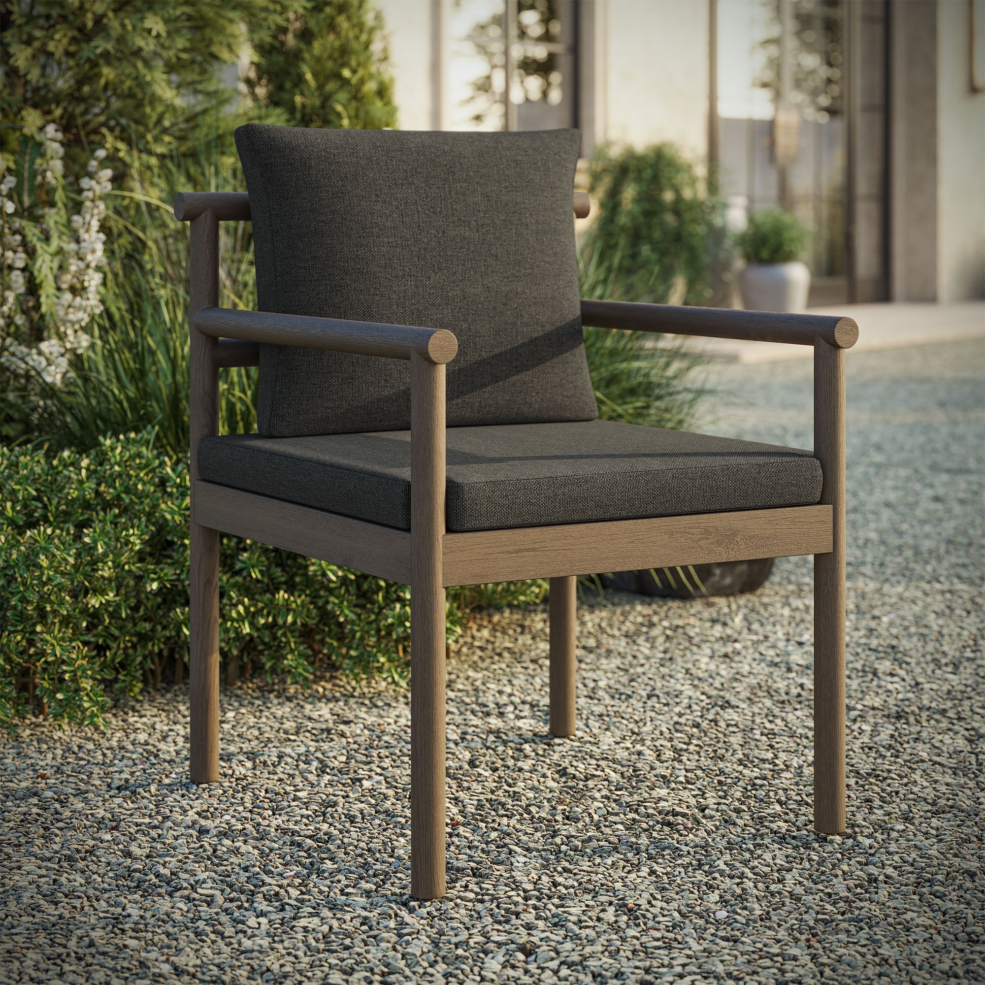 Modway EEI-7561 Eleni Outdoor Patio Teak Wood Rope Dining Chair