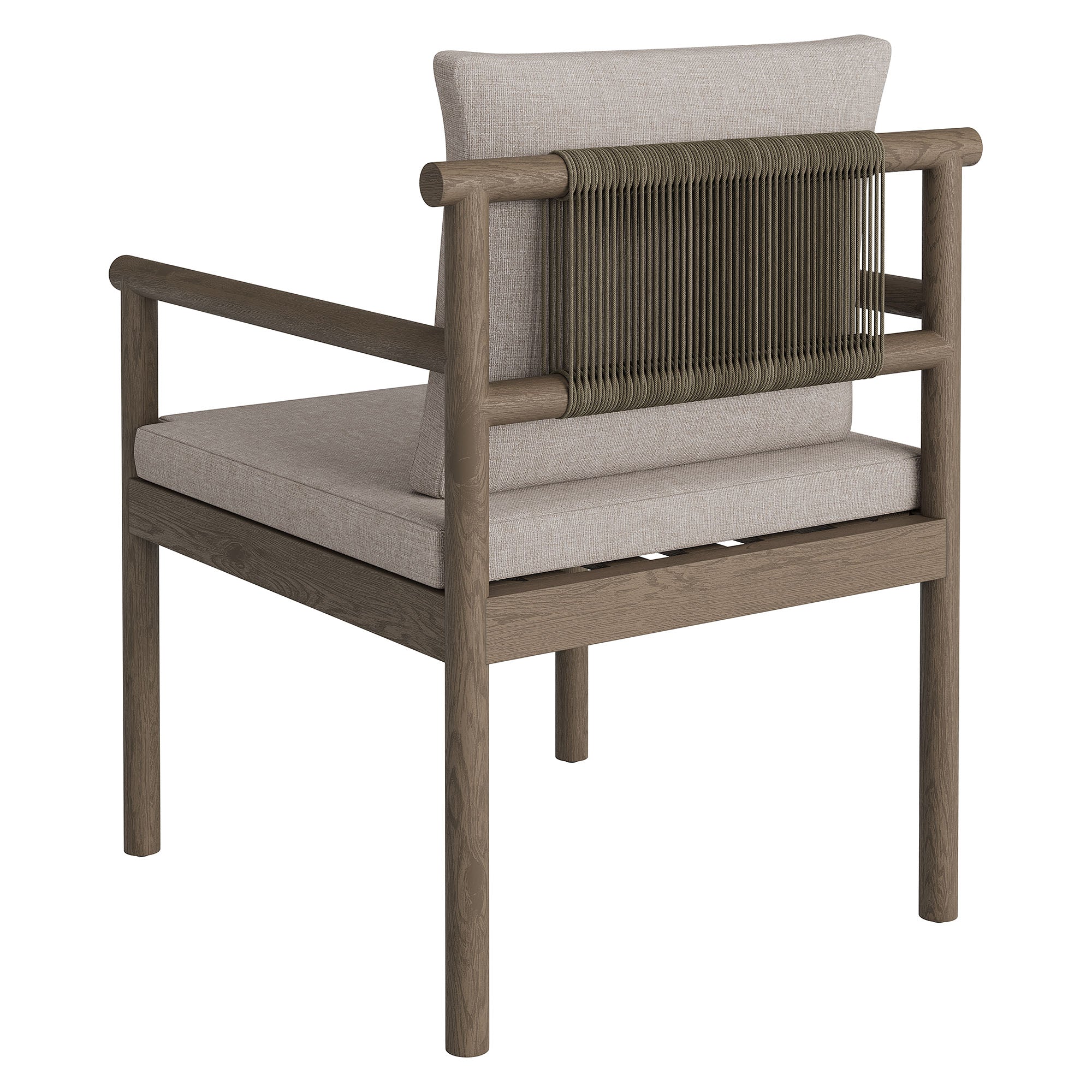 Modway Eleni Outdoor Patio Teak Wood Rope Dining Chair