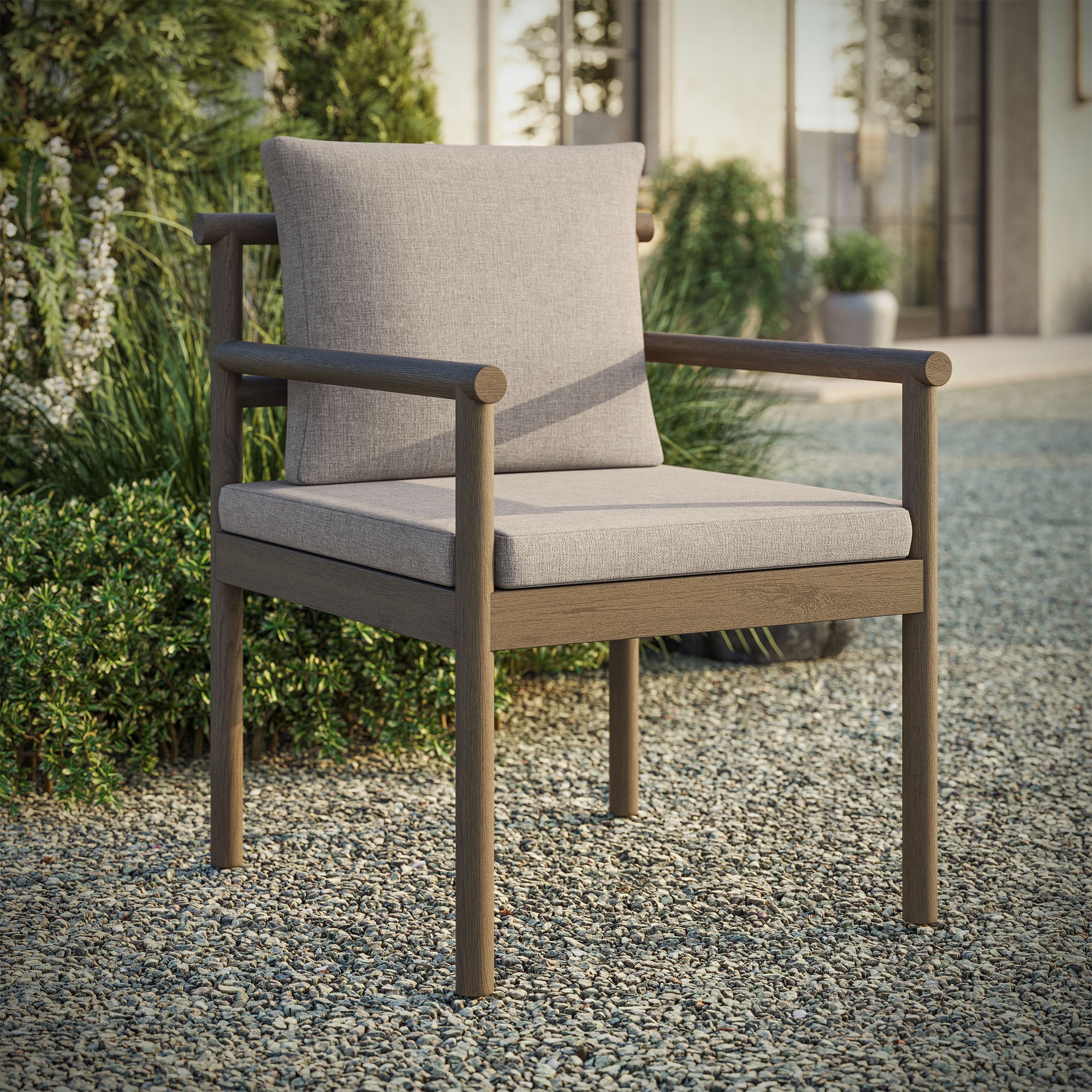 Modway Eleni Outdoor Patio Teak Wood Rope Dining Chair