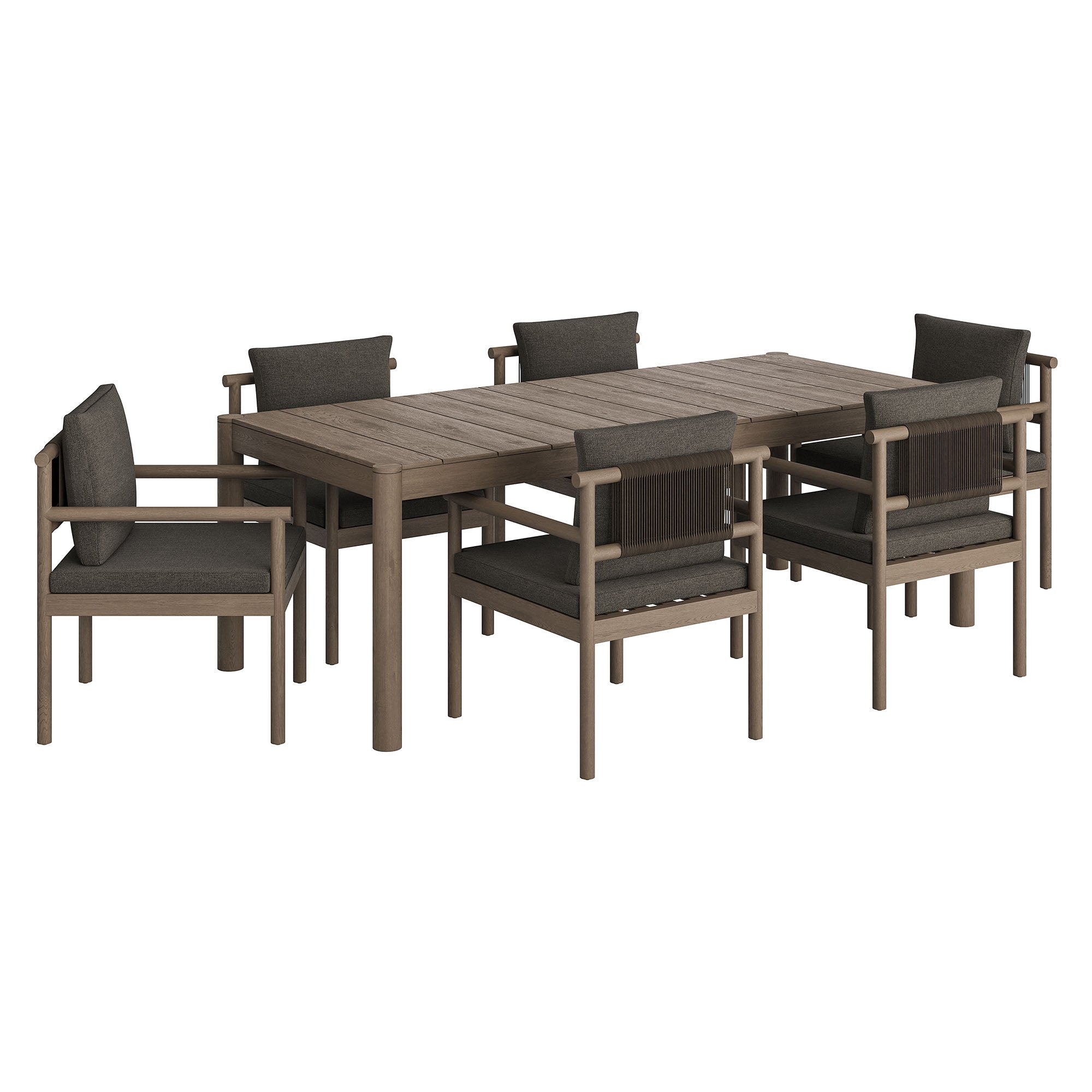 Modway Eleni 7 Piece Outdoor Patio Teak Wood Dining Set