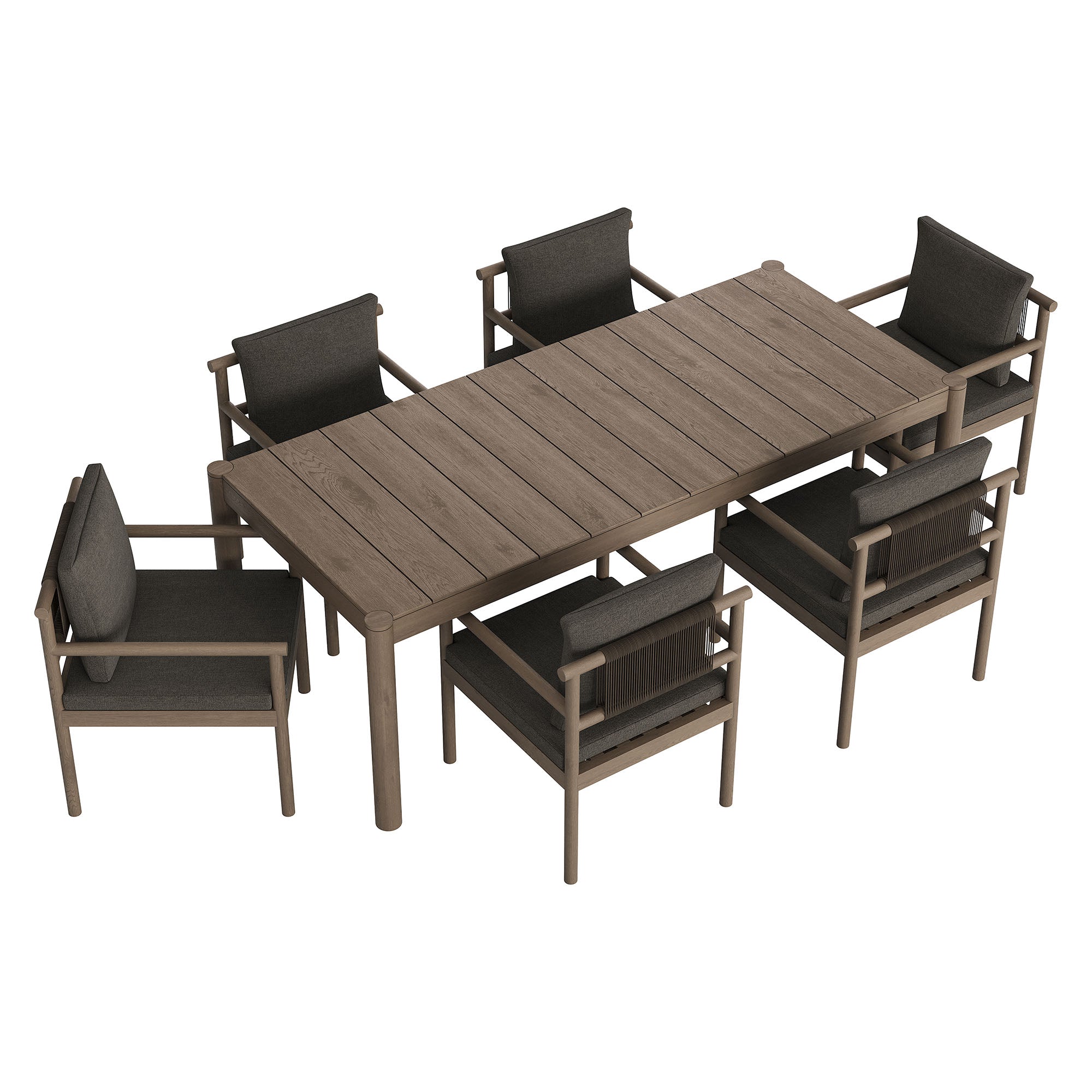 Modway Eleni 7 Piece Outdoor Patio Teak Wood Dining Set