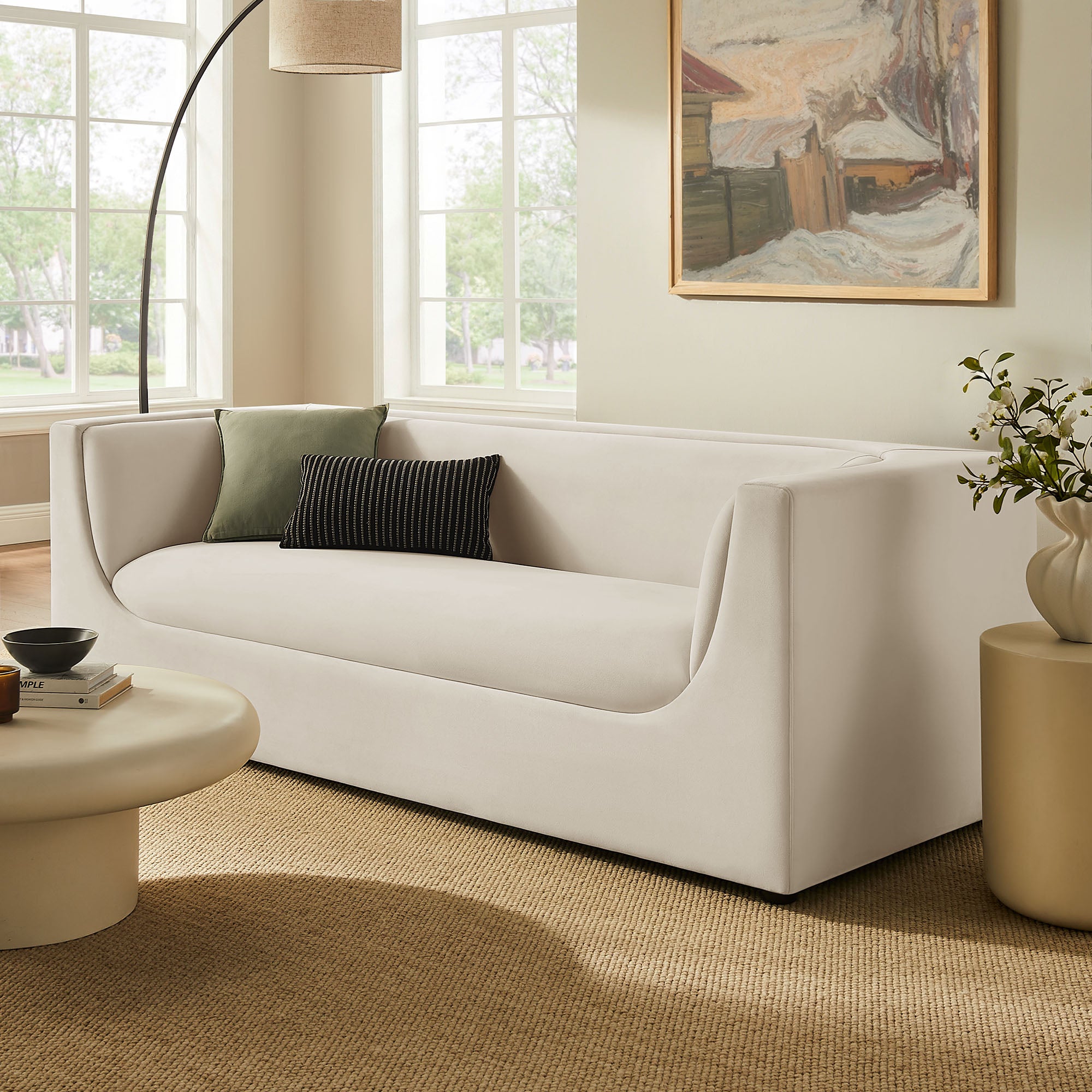 Modway EEI-7564 Hilda 86" Curved Back Performance Velvet Sofa
