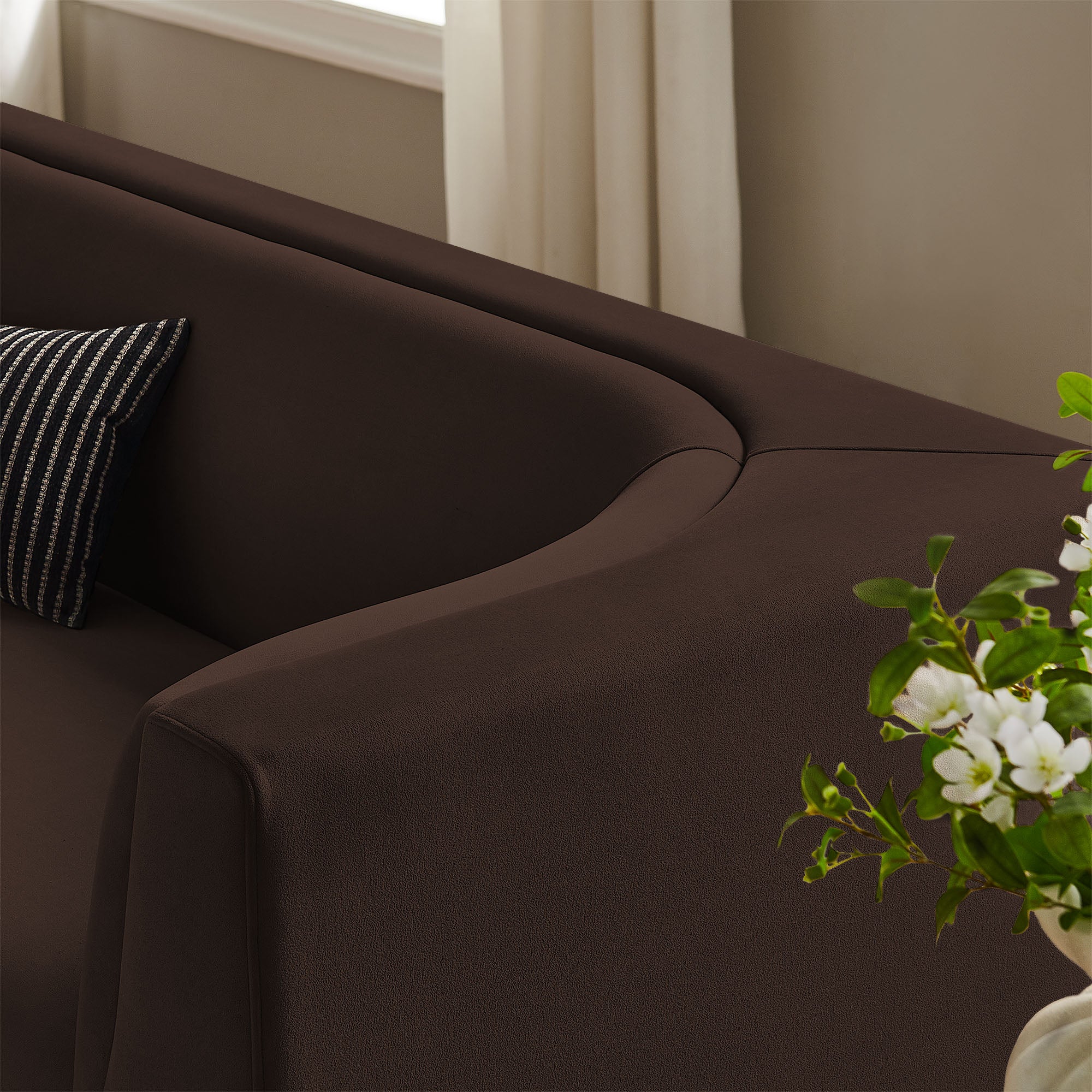 Modway EEI-7564 Hilda 86" Curved Back Performance Velvet Sofa