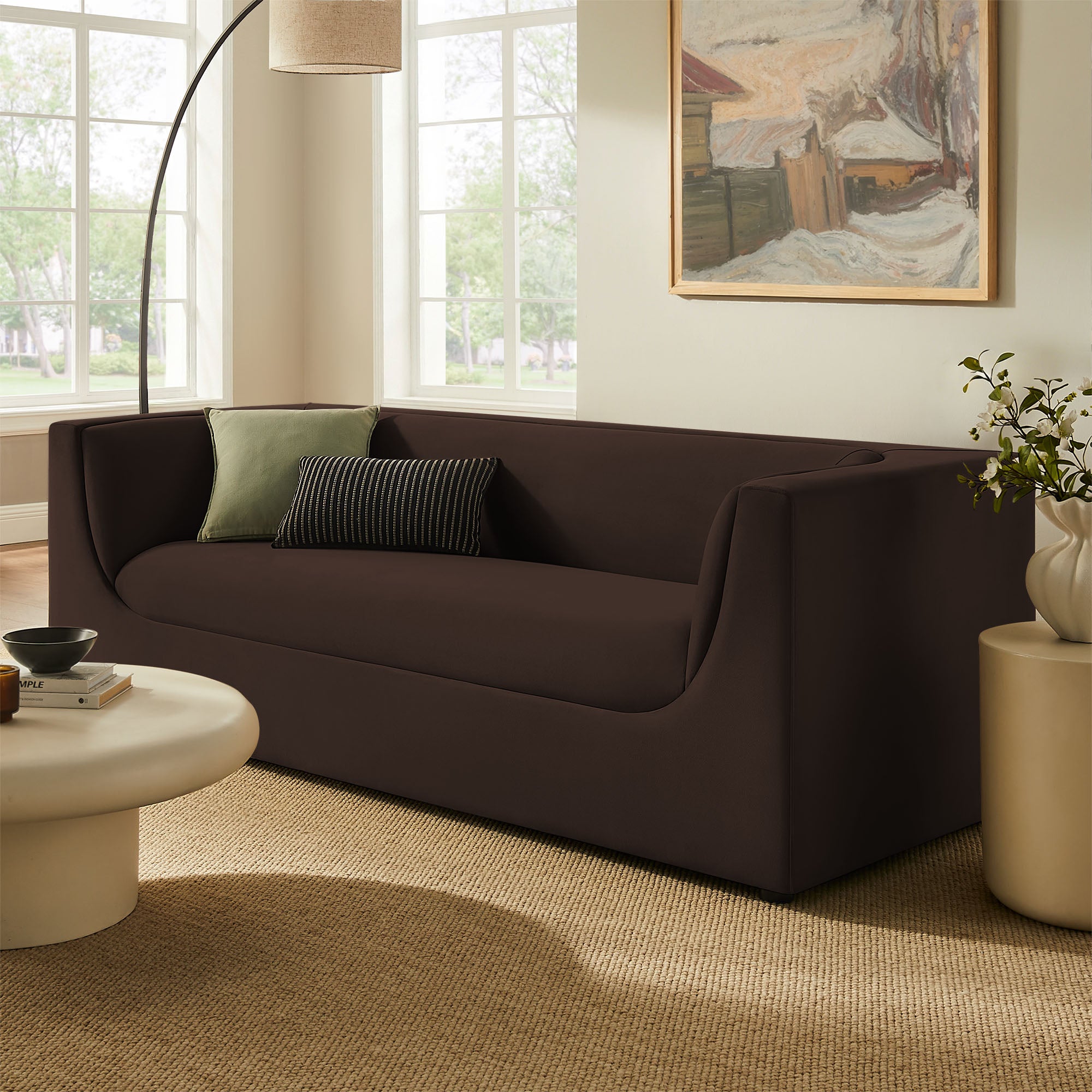 Modway EEI-7564 Hilda 86" Curved Back Performance Velvet Sofa