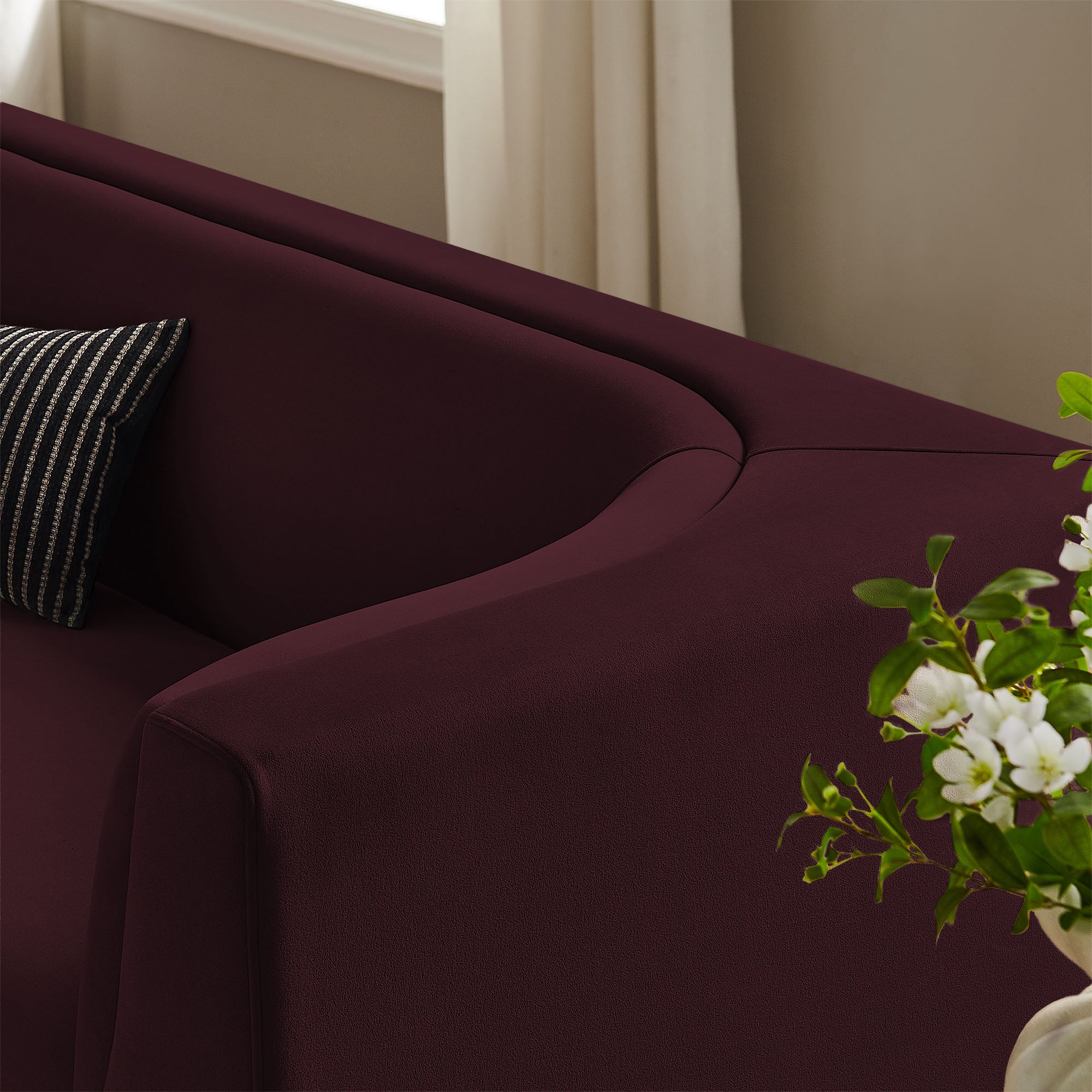 Modway EEI-7564 Hilda 86" Curved Back Performance Velvet Sofa