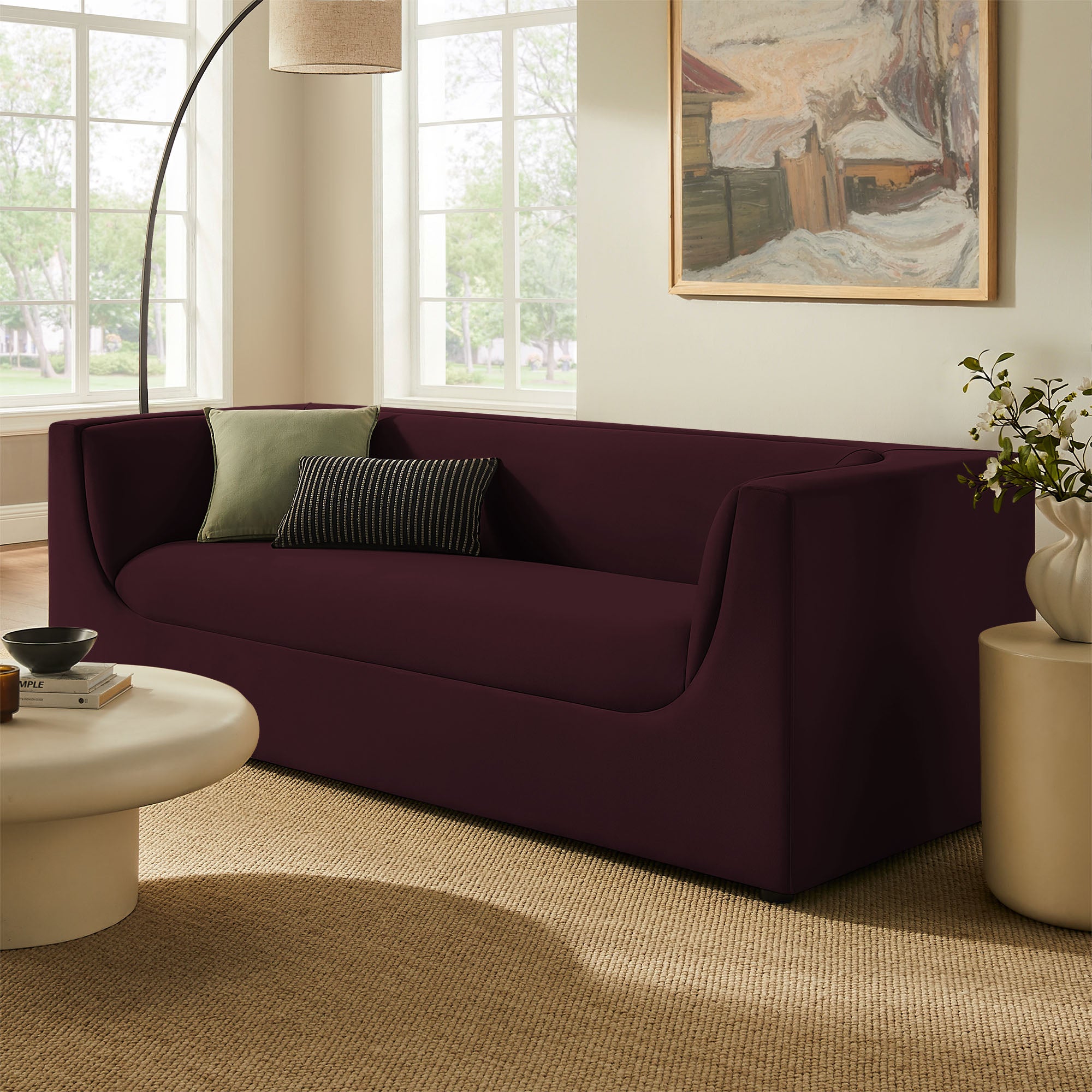 Modway EEI-7564 Hilda 86" Curved Back Performance Velvet Sofa