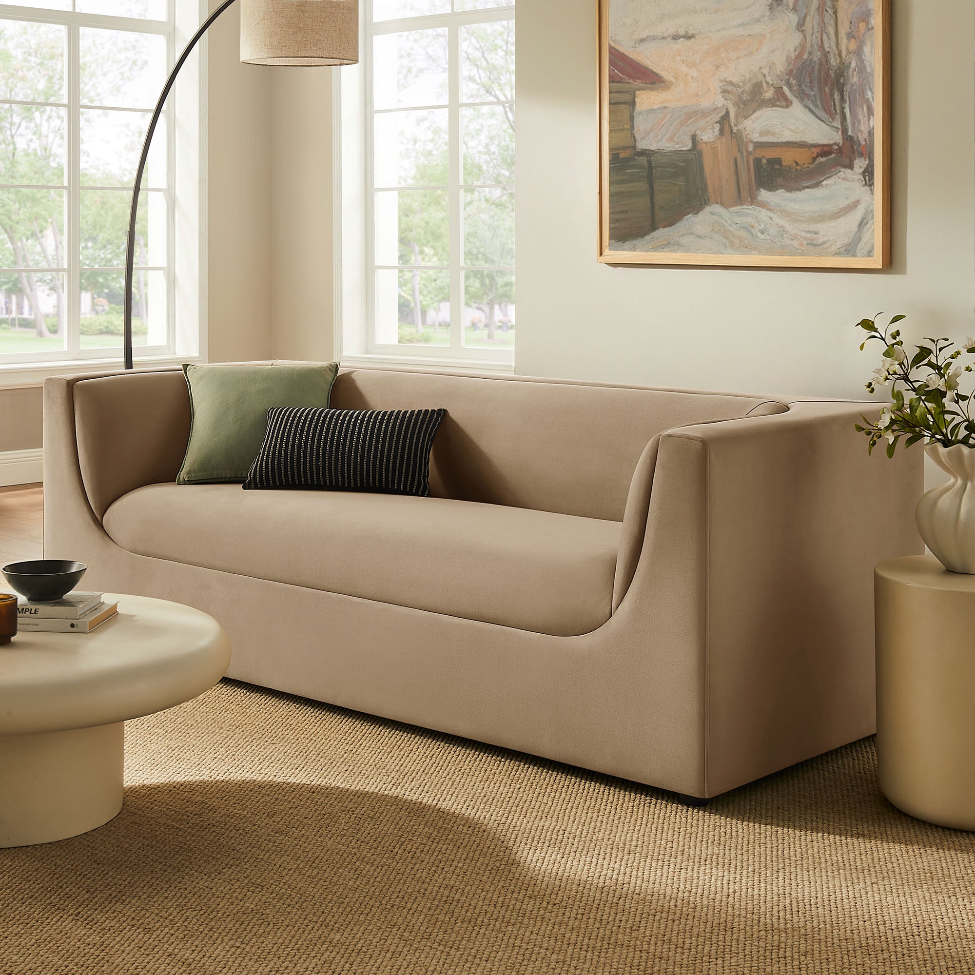 Modway EEI-7564 Hilda 86" Curved Back Performance Velvet Sofa