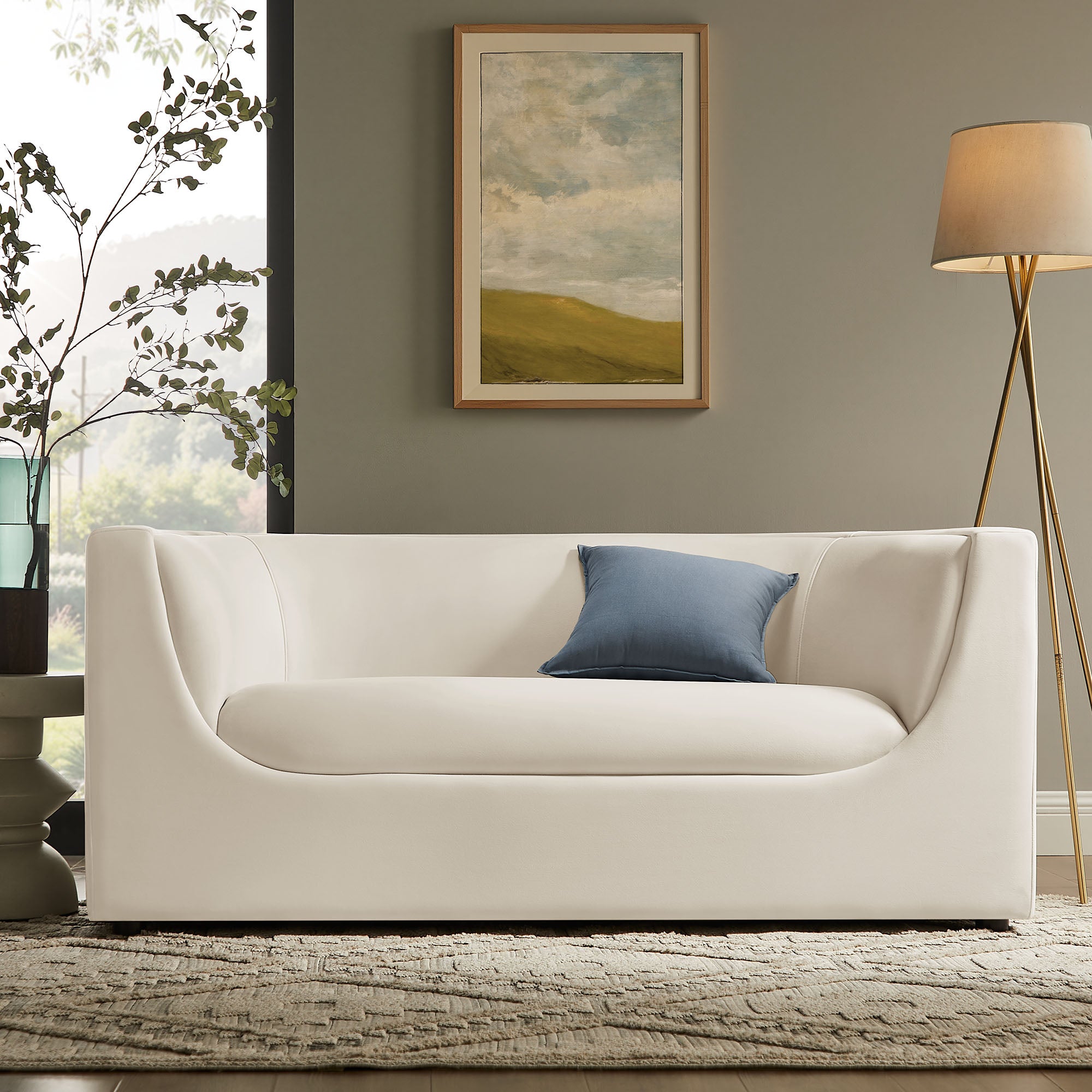 Modway EEI-7565 Hilda 67" Curved Back Performance Velvet Loveseat
