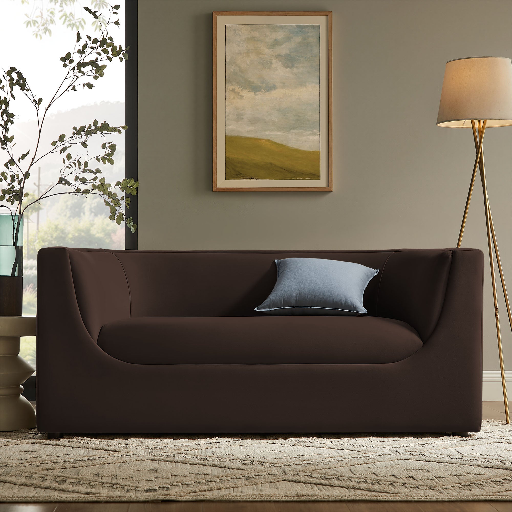Modway EEI-7565 Hilda 67" Curved Back Performance Velvet Loveseat