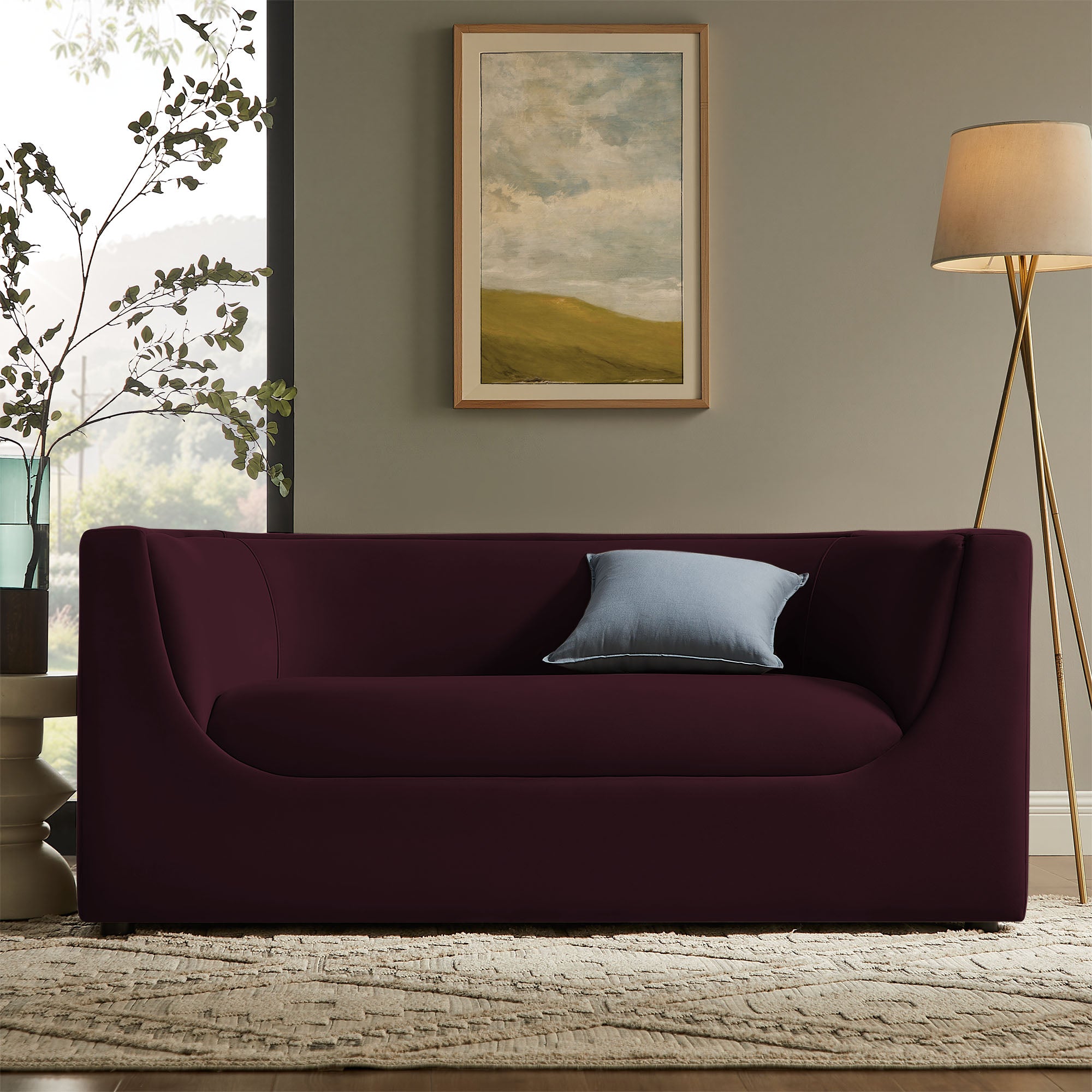 Modway EEI-7565 Hilda 67" Curved Back Performance Velvet Loveseat