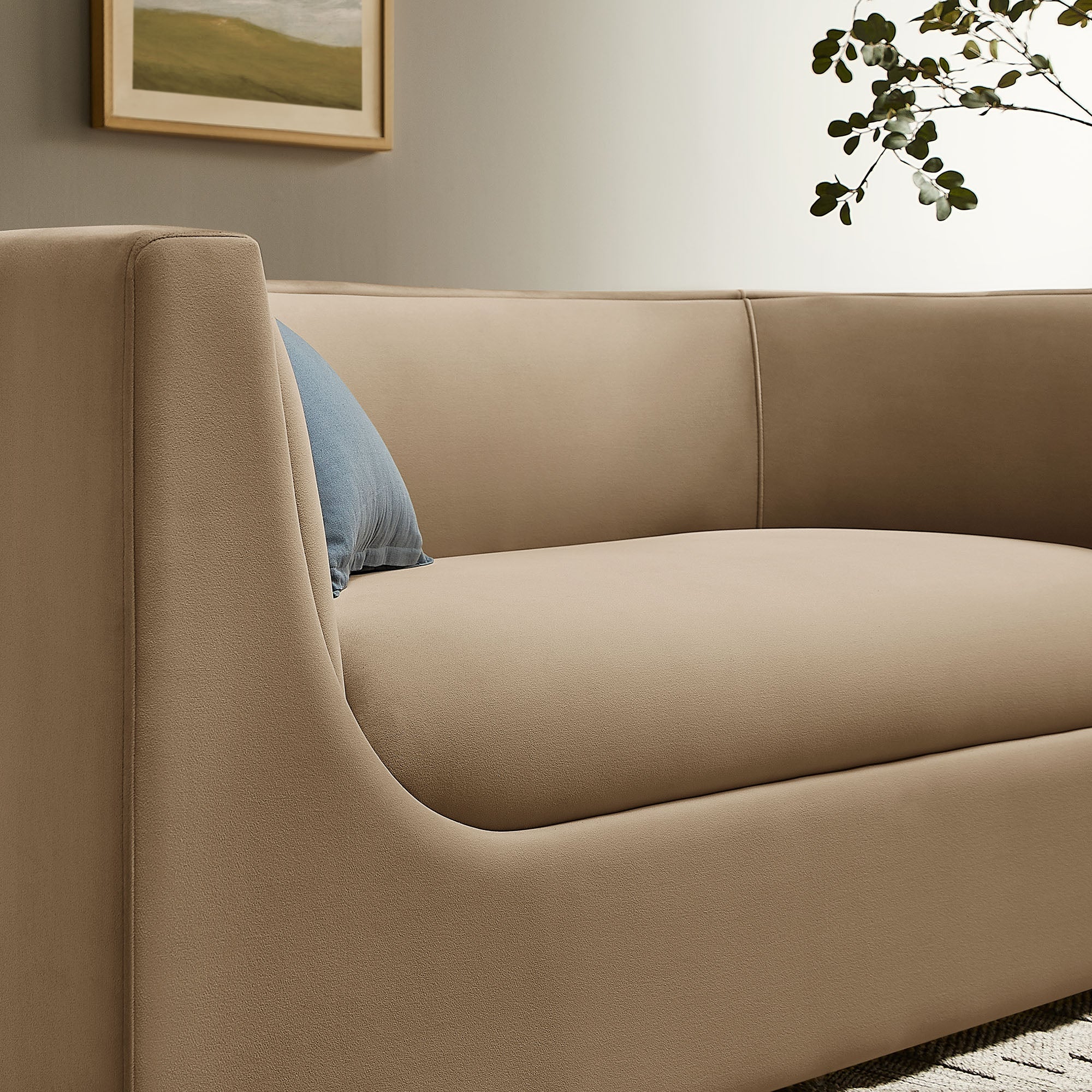 Modway EEI-7565 Hilda 67" Curved Back Performance Velvet Loveseat
