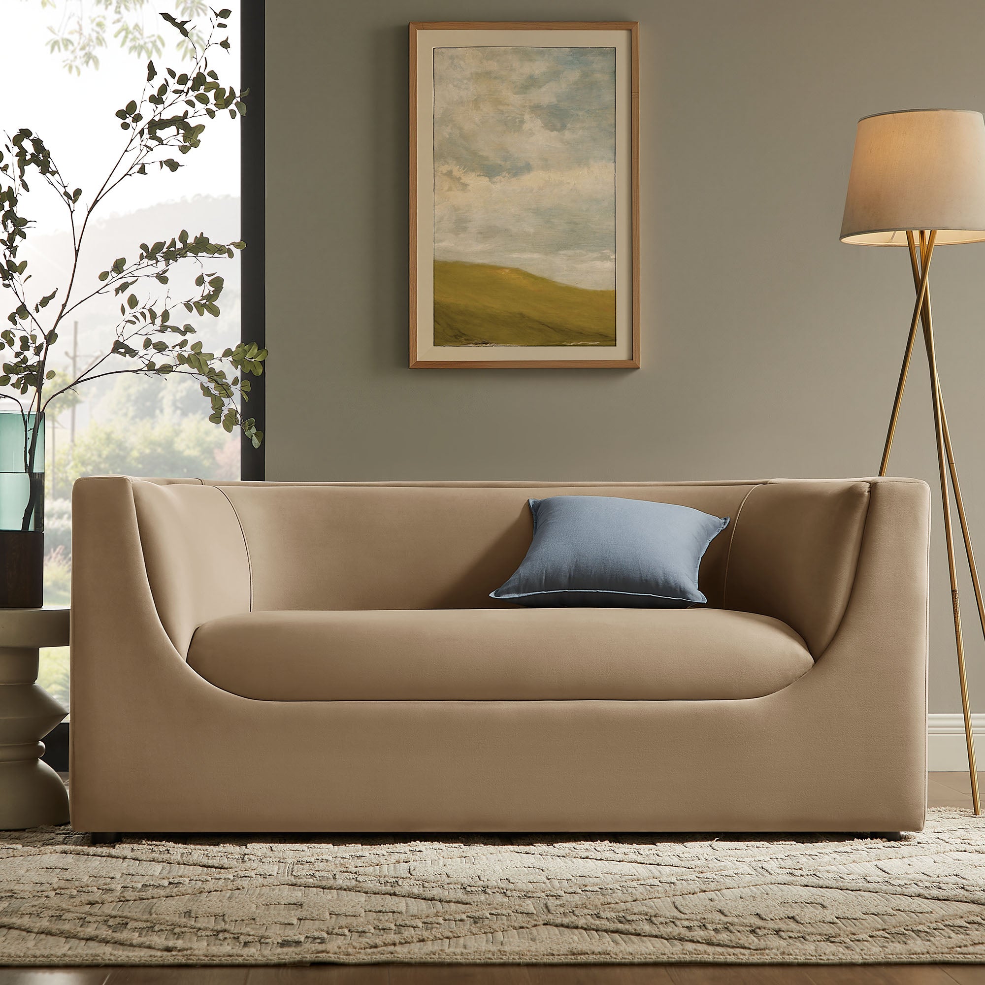Modway EEI-7565 Hilda 67" Curved Back Performance Velvet Loveseat