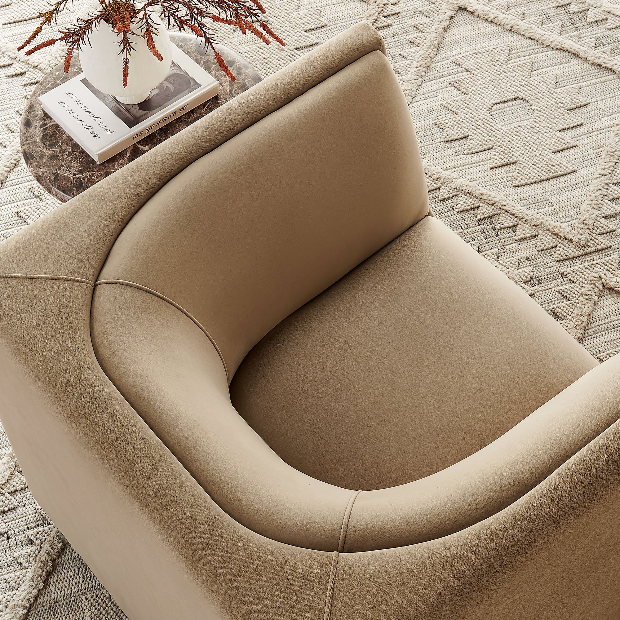 Modway EEI-7566 Hilda Curved Back Performance Velvet Armchair