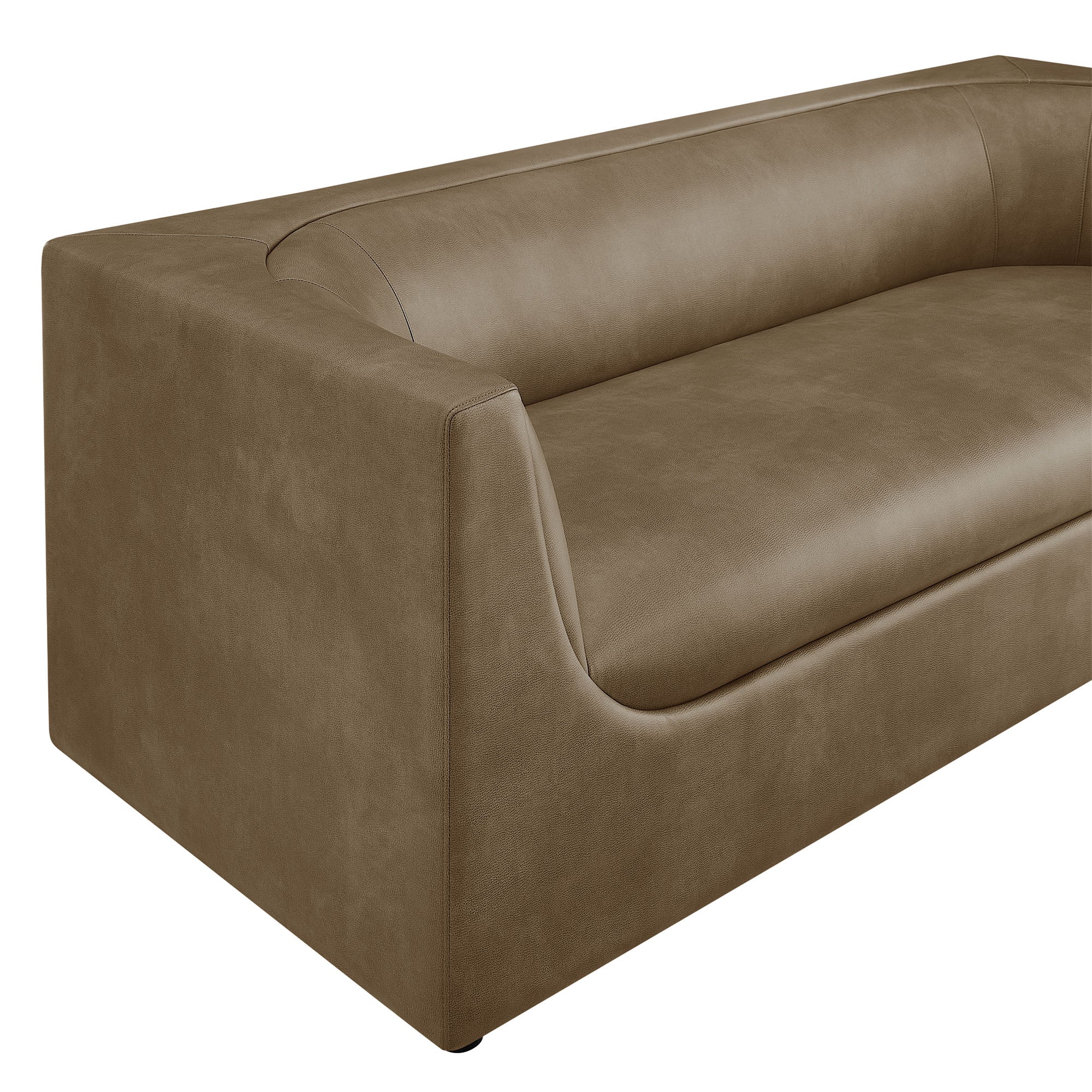 Modway EEI-7567 Hilda 86" Curved Back Vegan Leather Sofa