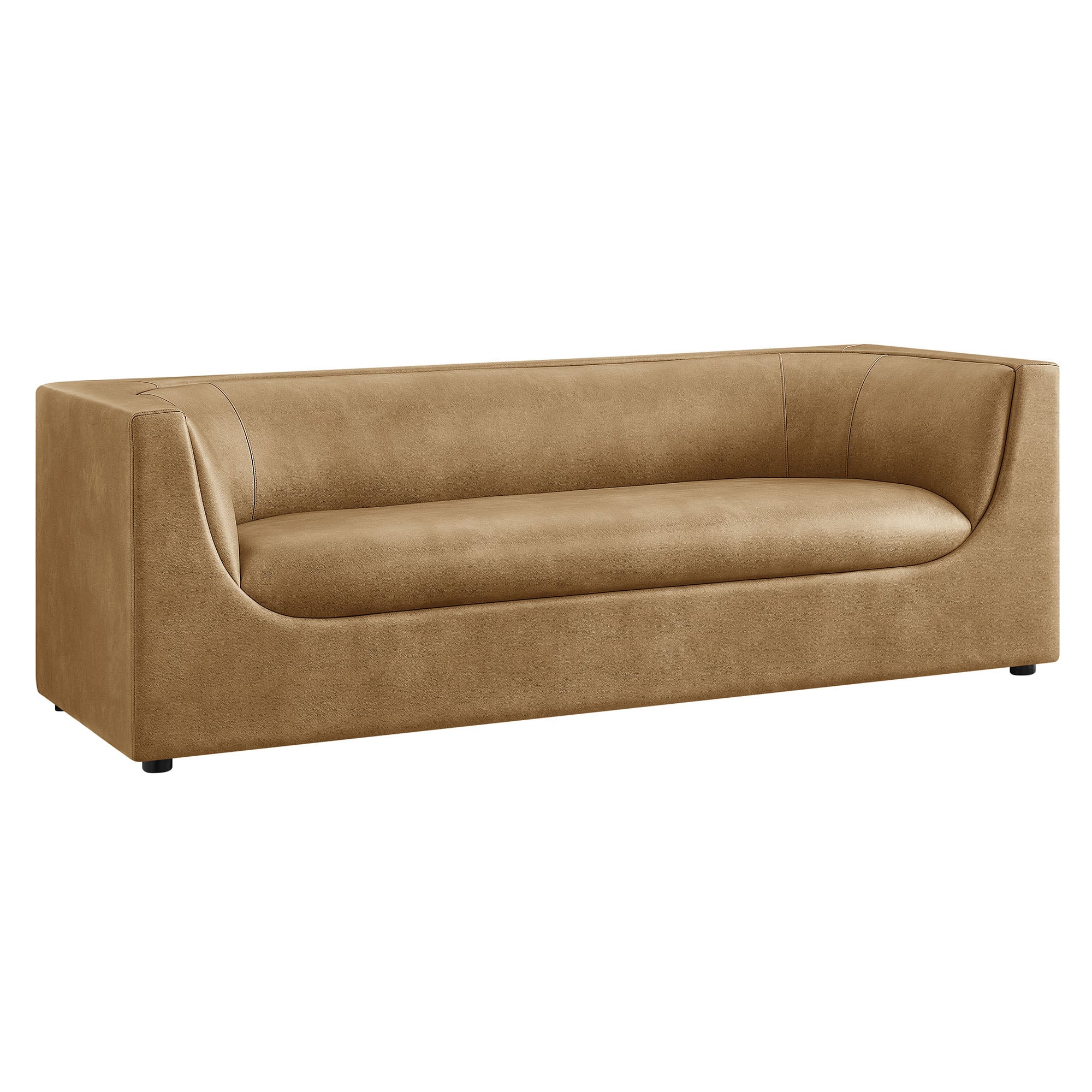 Modway EEI-7567 Hilda 86" Curved Back Vegan Leather Sofa