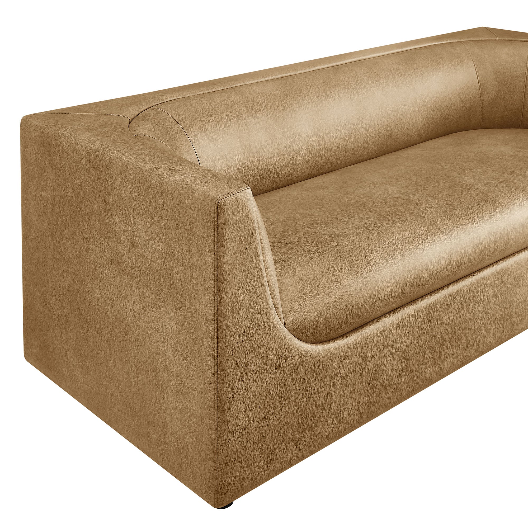 Modway EEI-7567 Hilda 86" Curved Back Vegan Leather Sofa