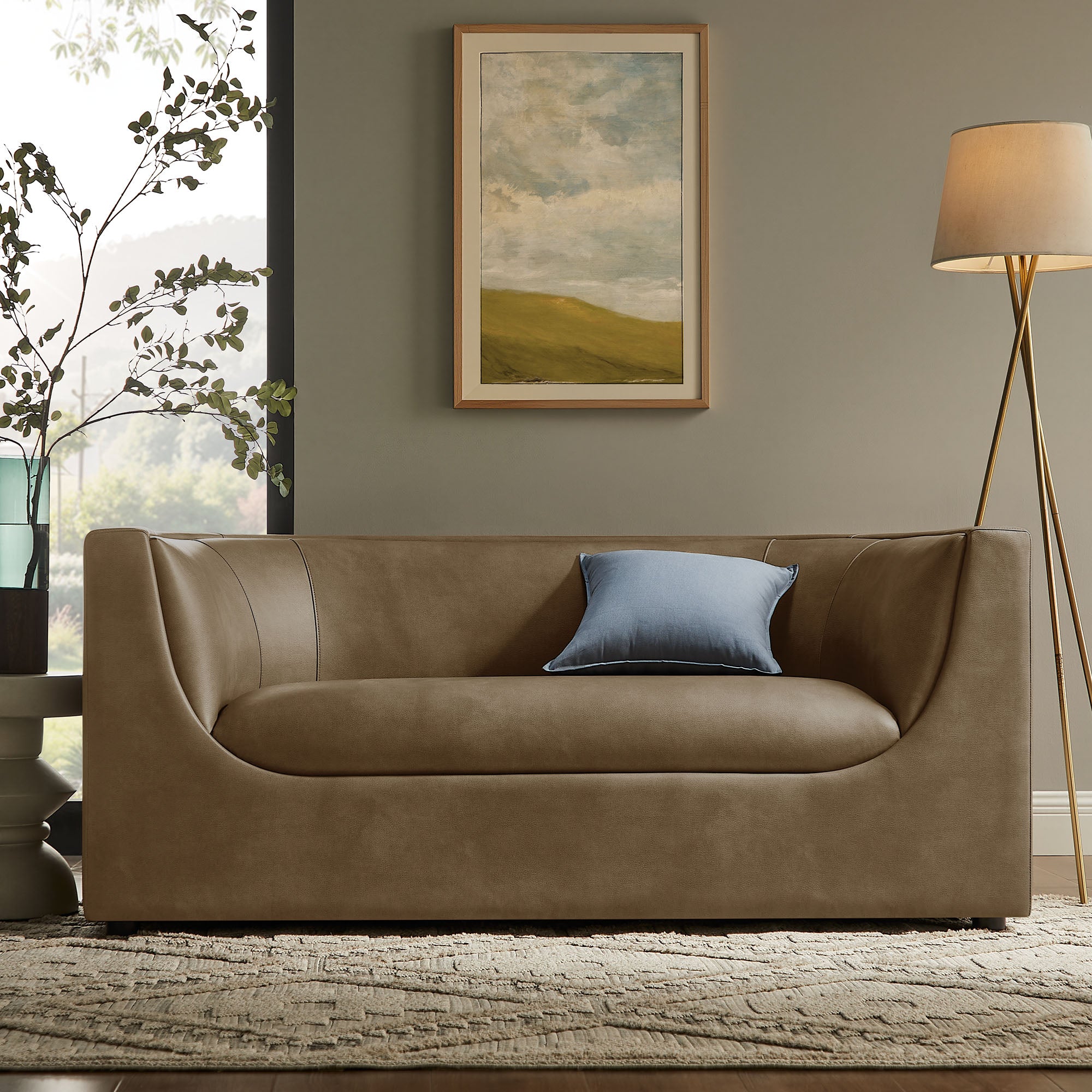 Modway EEI-7568 Hilda 67" Curved Back Vegan Leather Loveseat