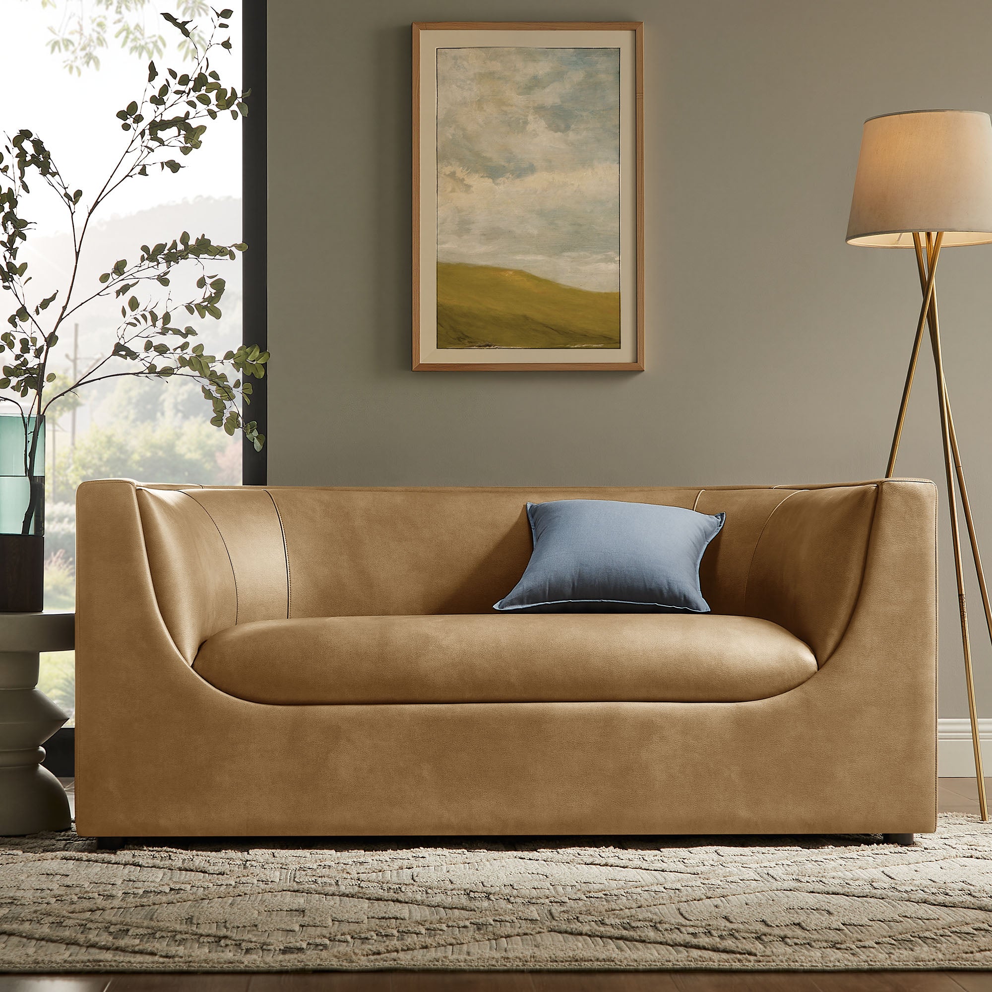 Modway EEI-7568 Hilda 67" Curved Back Vegan Leather Loveseat