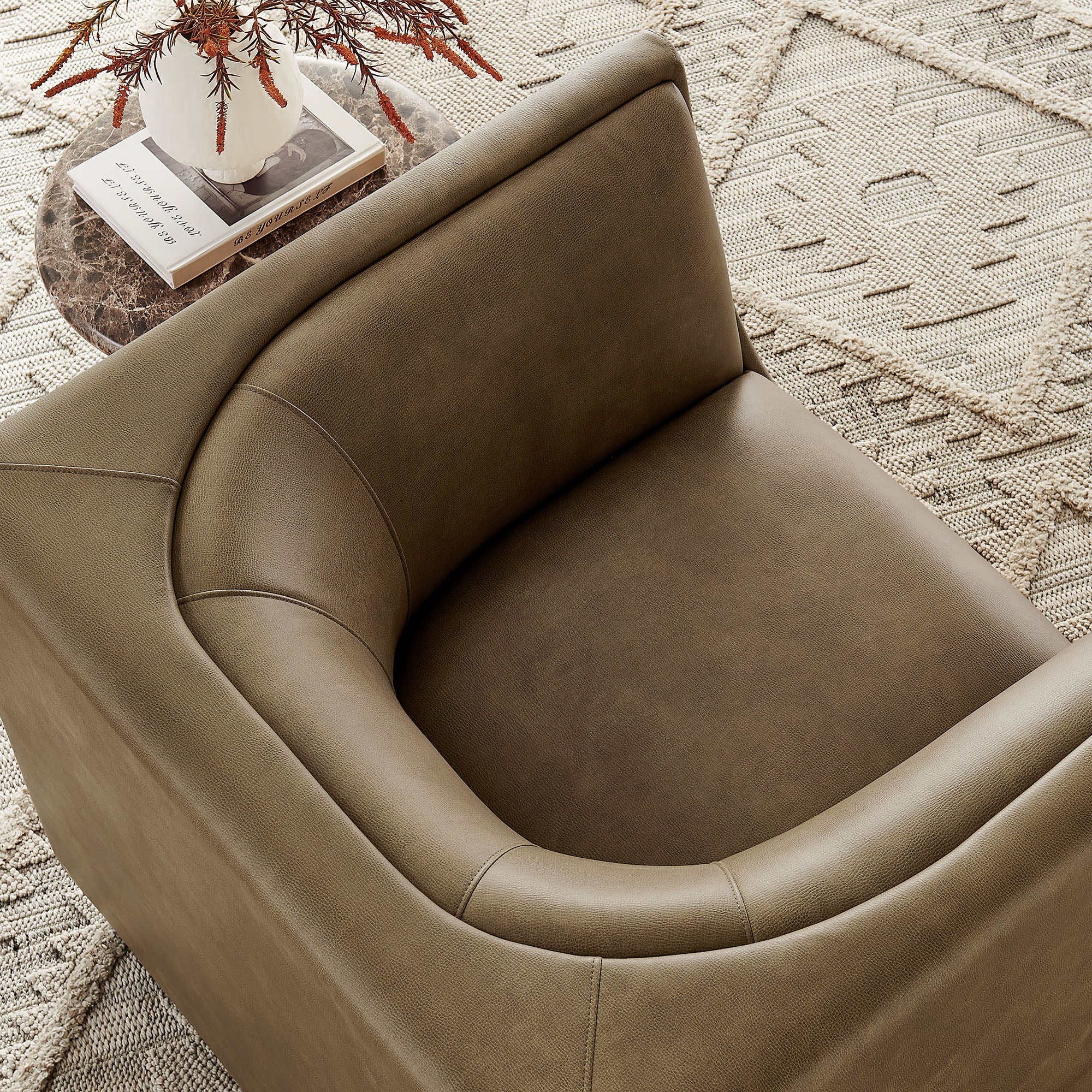 Modway EEI-7569 Hilda Curved Back Vegan Leather Armchair