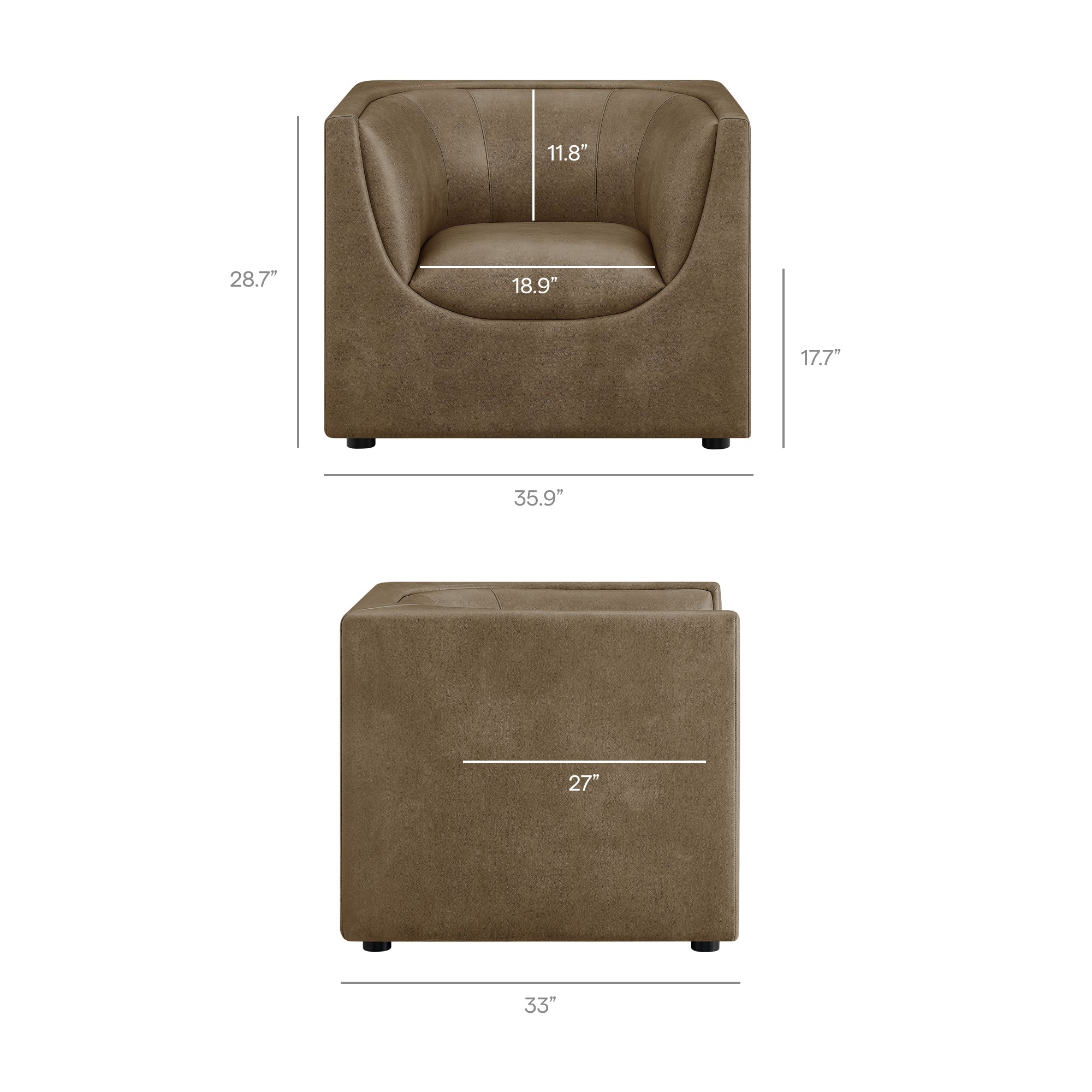 Modway EEI-7569 Hilda Curved Back Vegan Leather Armchair