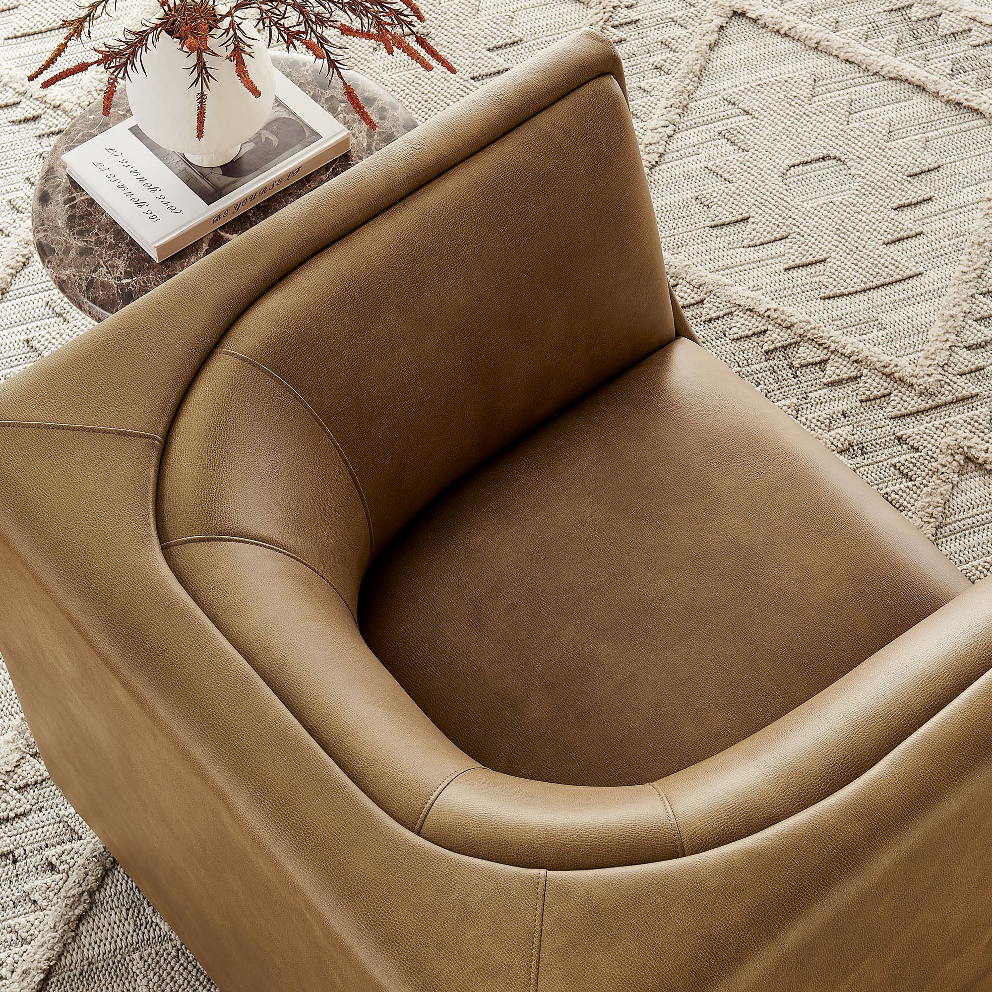 Modway EEI-7569 Hilda Curved Back Vegan Leather Armchair