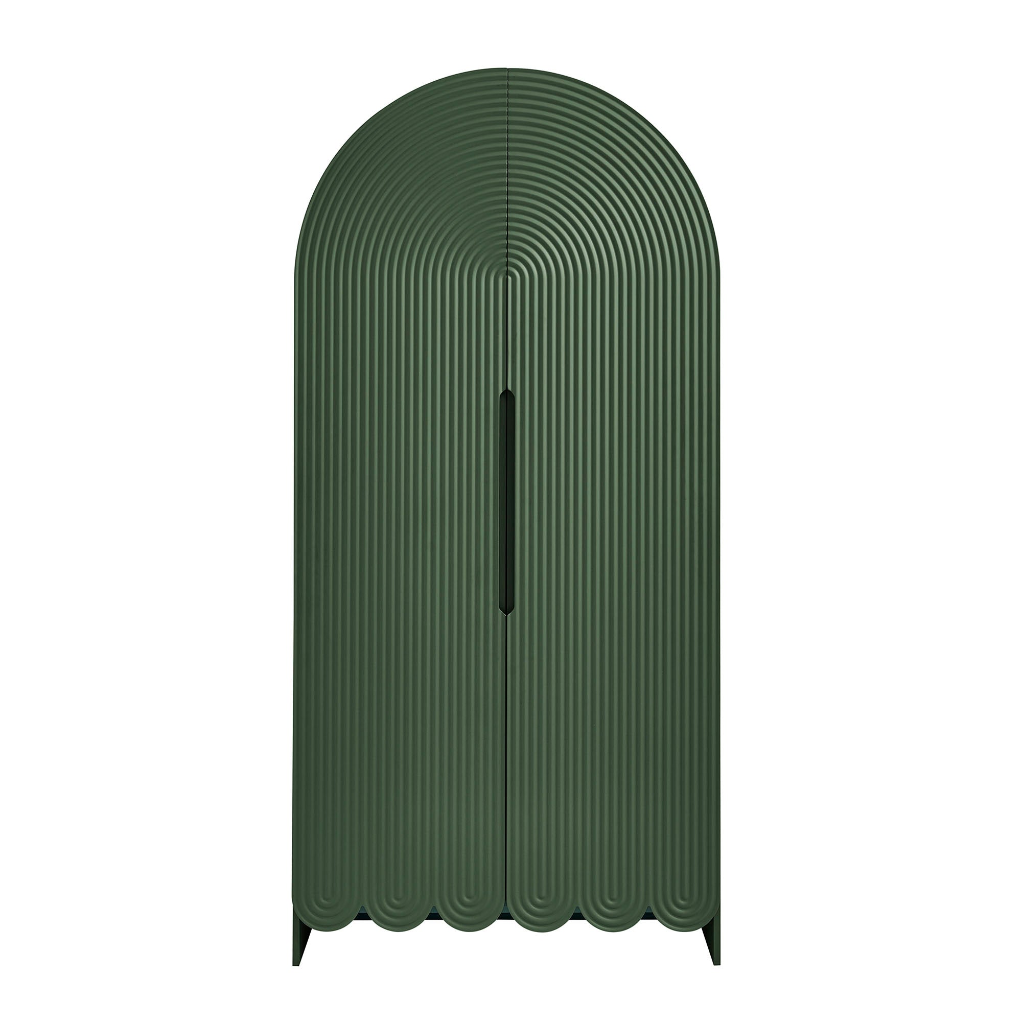 Modway Dahlia 78 Inch Fluted and Scalloped Arched Storage Cabinet