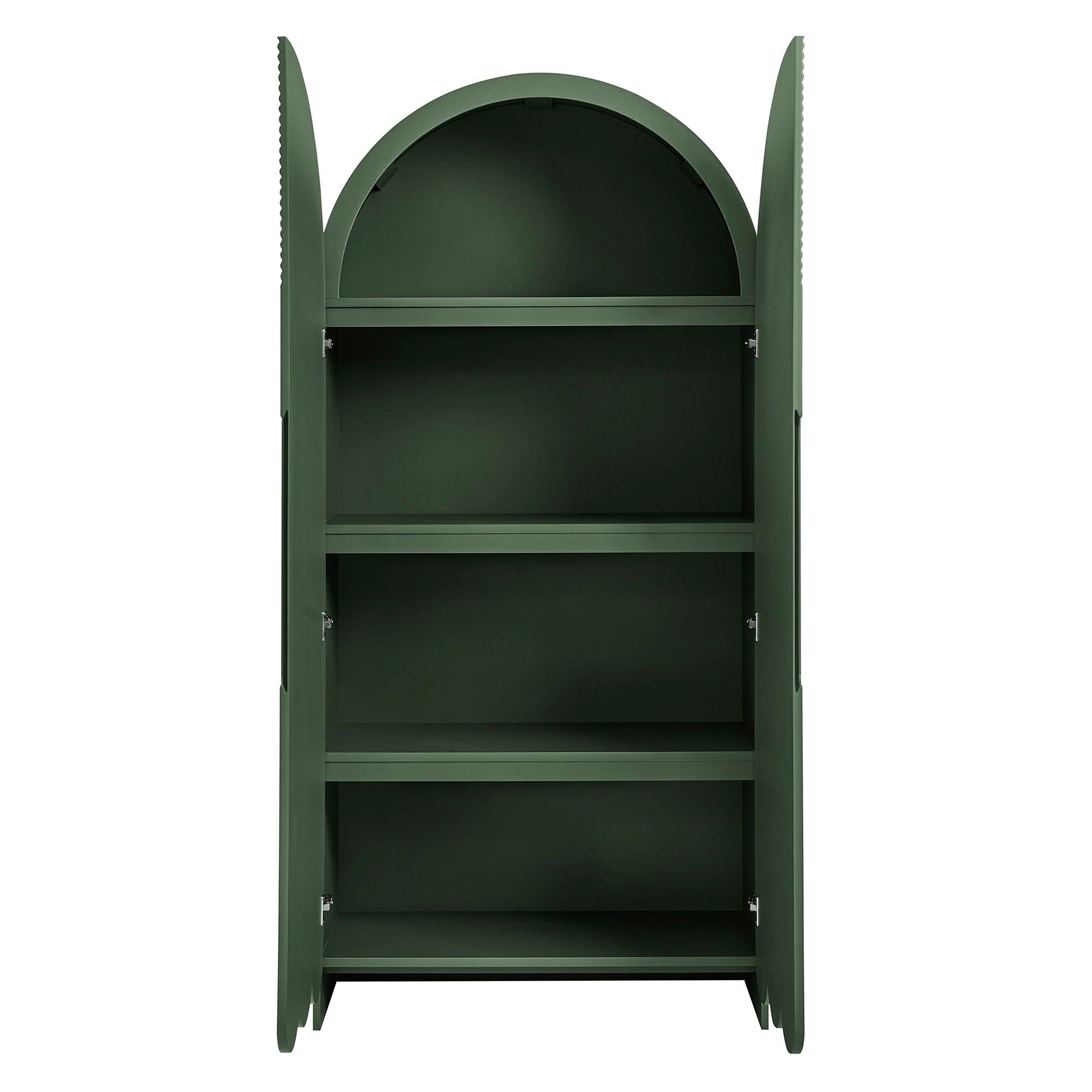 Modway Dahlia 78 Inch Fluted and Scalloped Arched Storage Cabinet