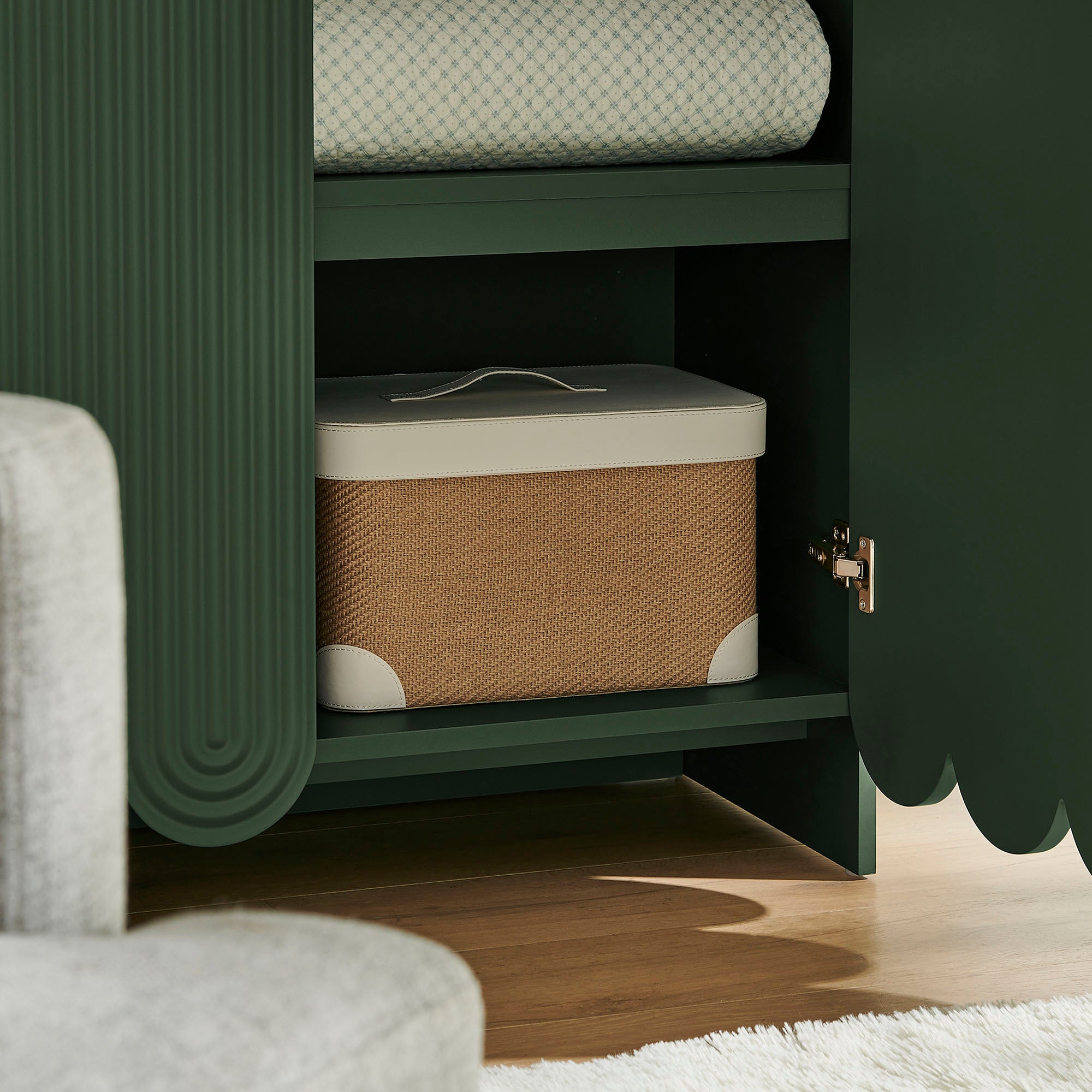 Modway Dahlia 78 Inch Fluted and Scalloped Arched Storage Cabinet