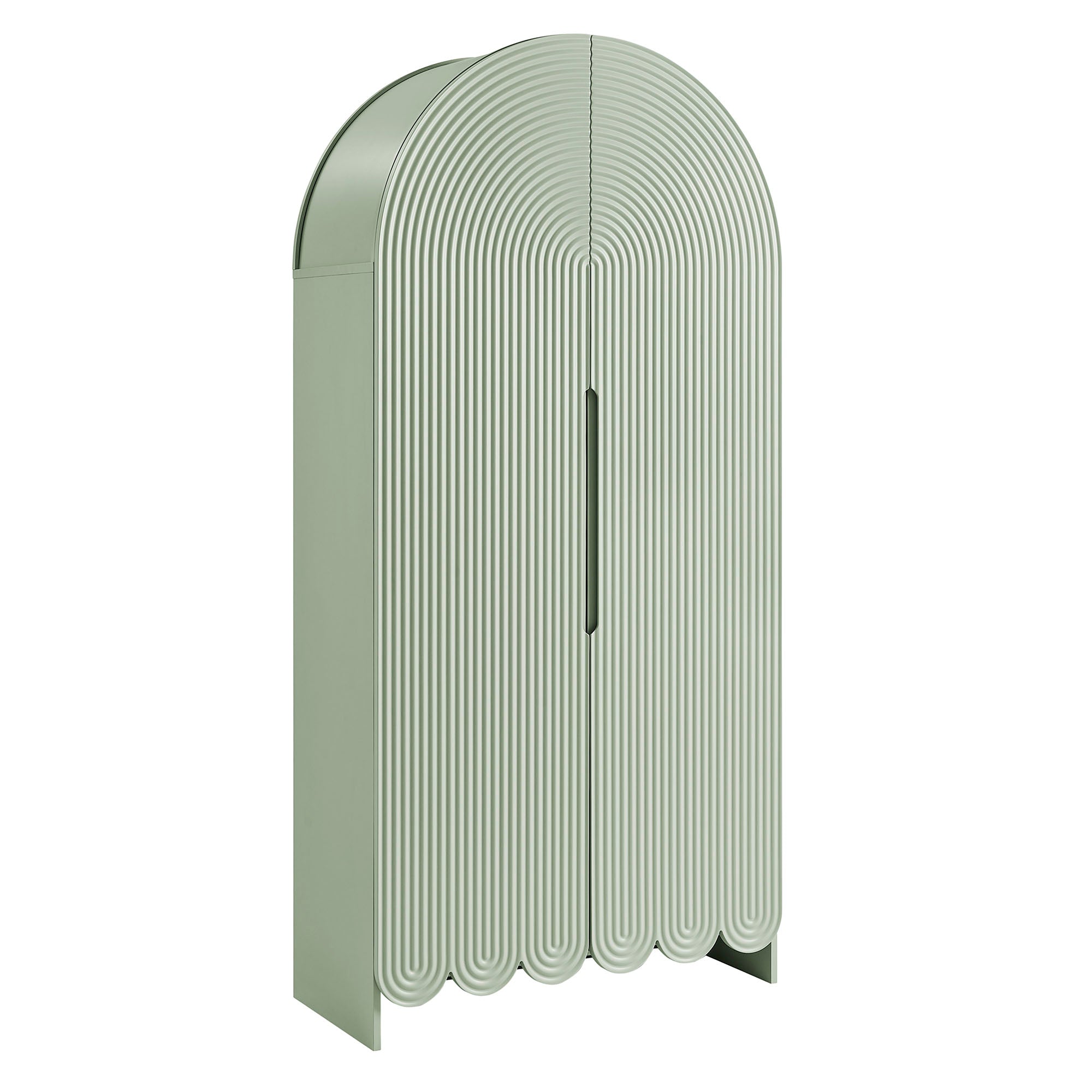 Modway Dahlia 78 Inch Fluted and Scalloped Arched Storage Cabinet