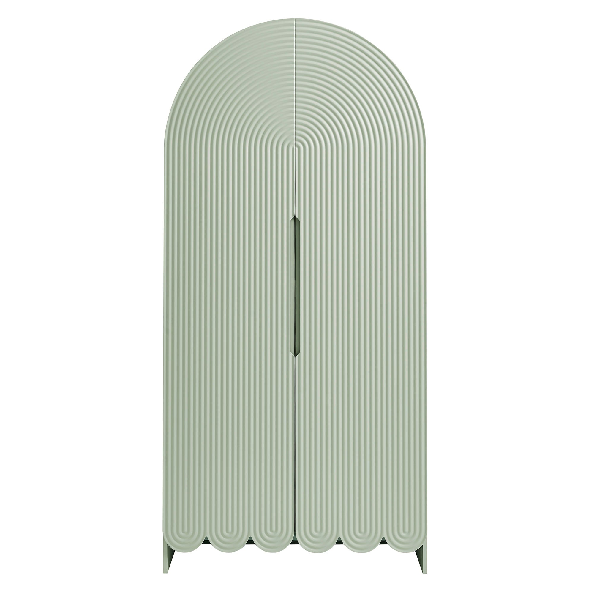 Modway Dahlia 78 Inch Fluted and Scalloped Arched Storage Cabinet