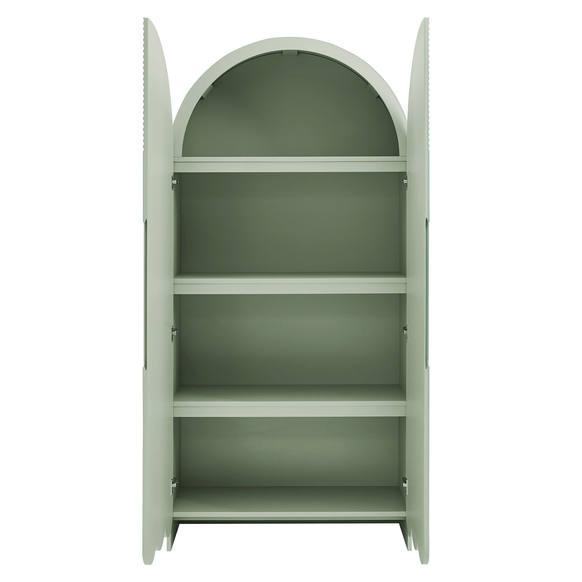Modway Dahlia 78 Inch Fluted and Scalloped Arched Storage Cabinet