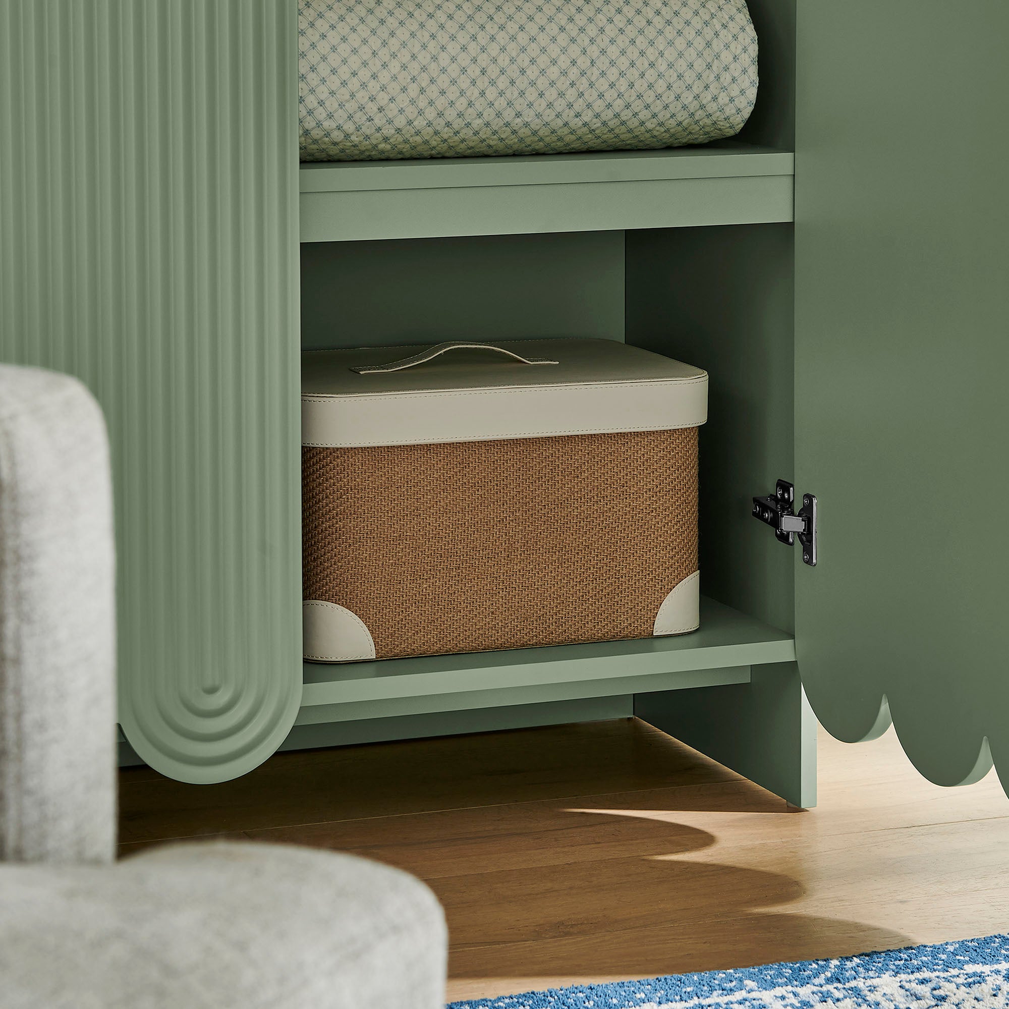 Modway Dahlia 78 Inch Fluted and Scalloped Arched Storage Cabinet