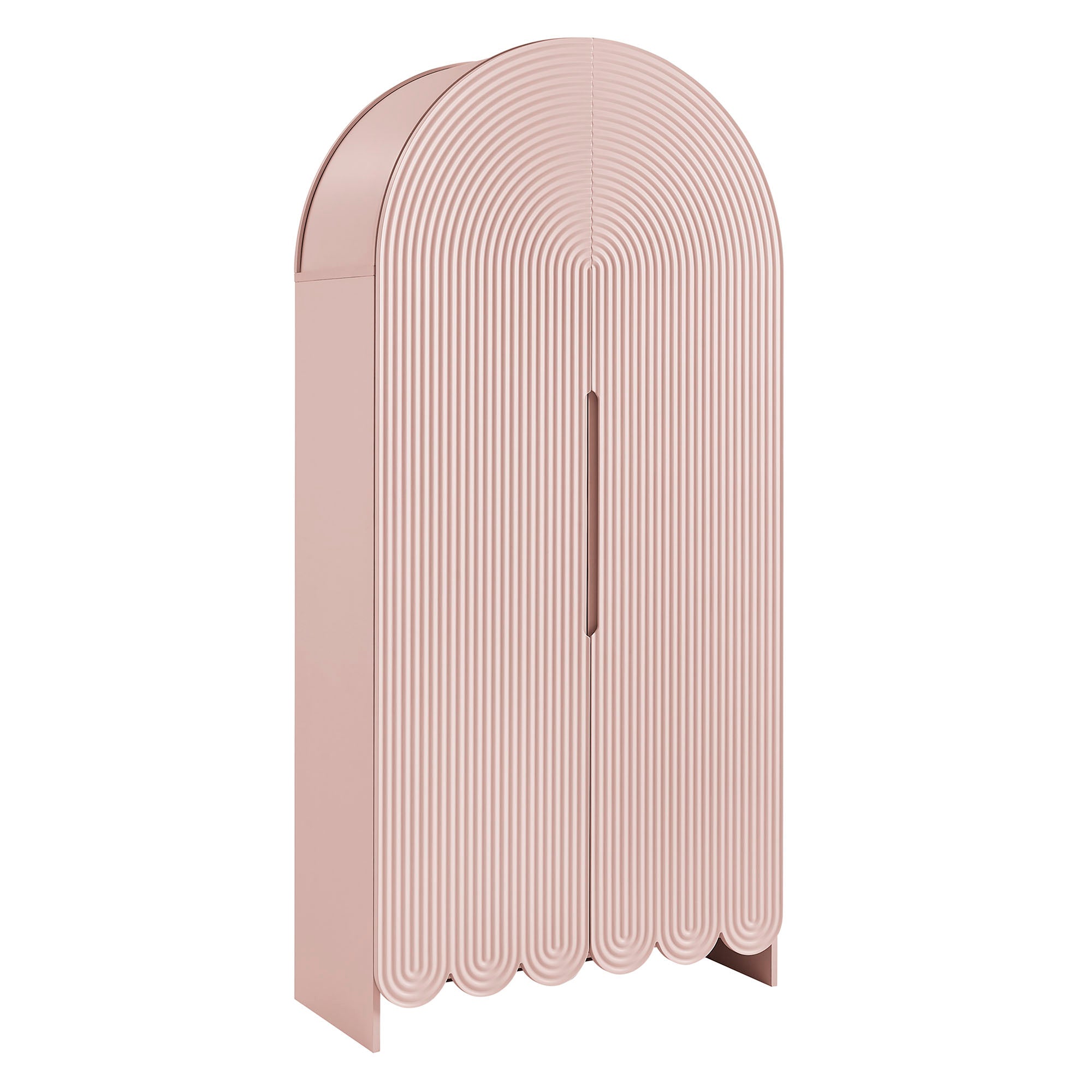 Modway Dahlia 78 Inch Fluted and Scalloped Arched Storage Cabinet
