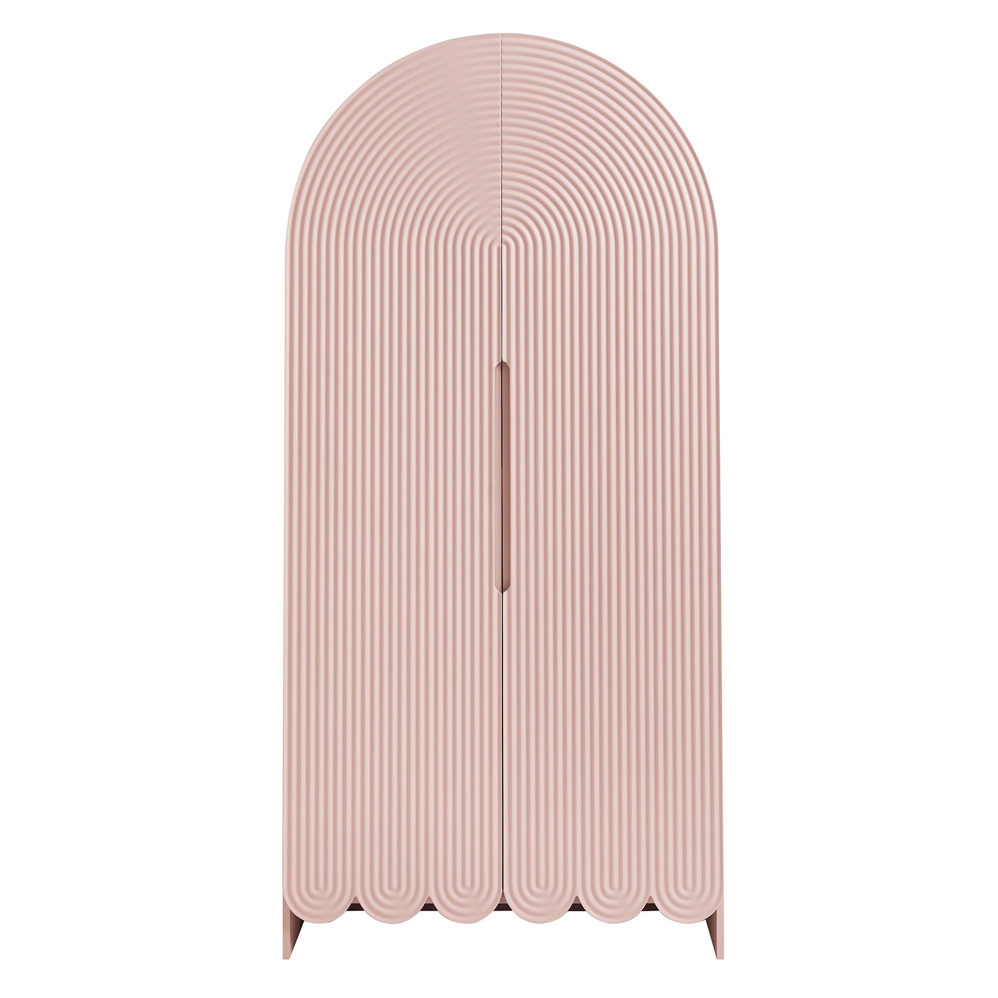 Modway Dahlia 78 Inch Fluted and Scalloped Arched Storage Cabinet