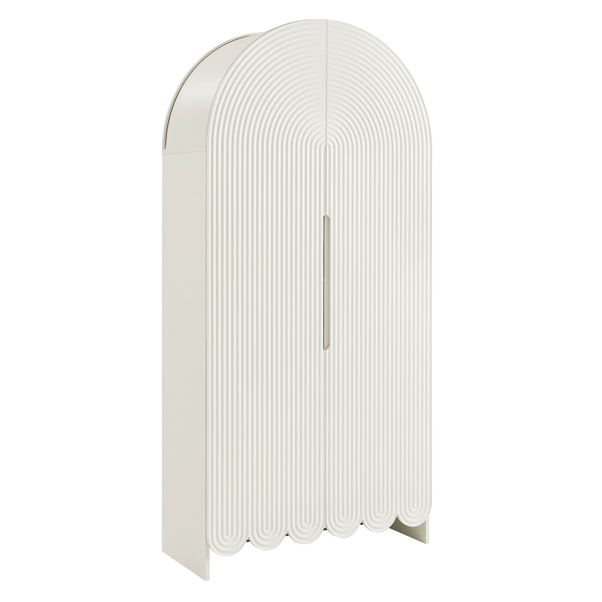 Modway Dahlia 78 Inch Fluted and Scalloped Arched Storage Cabinet