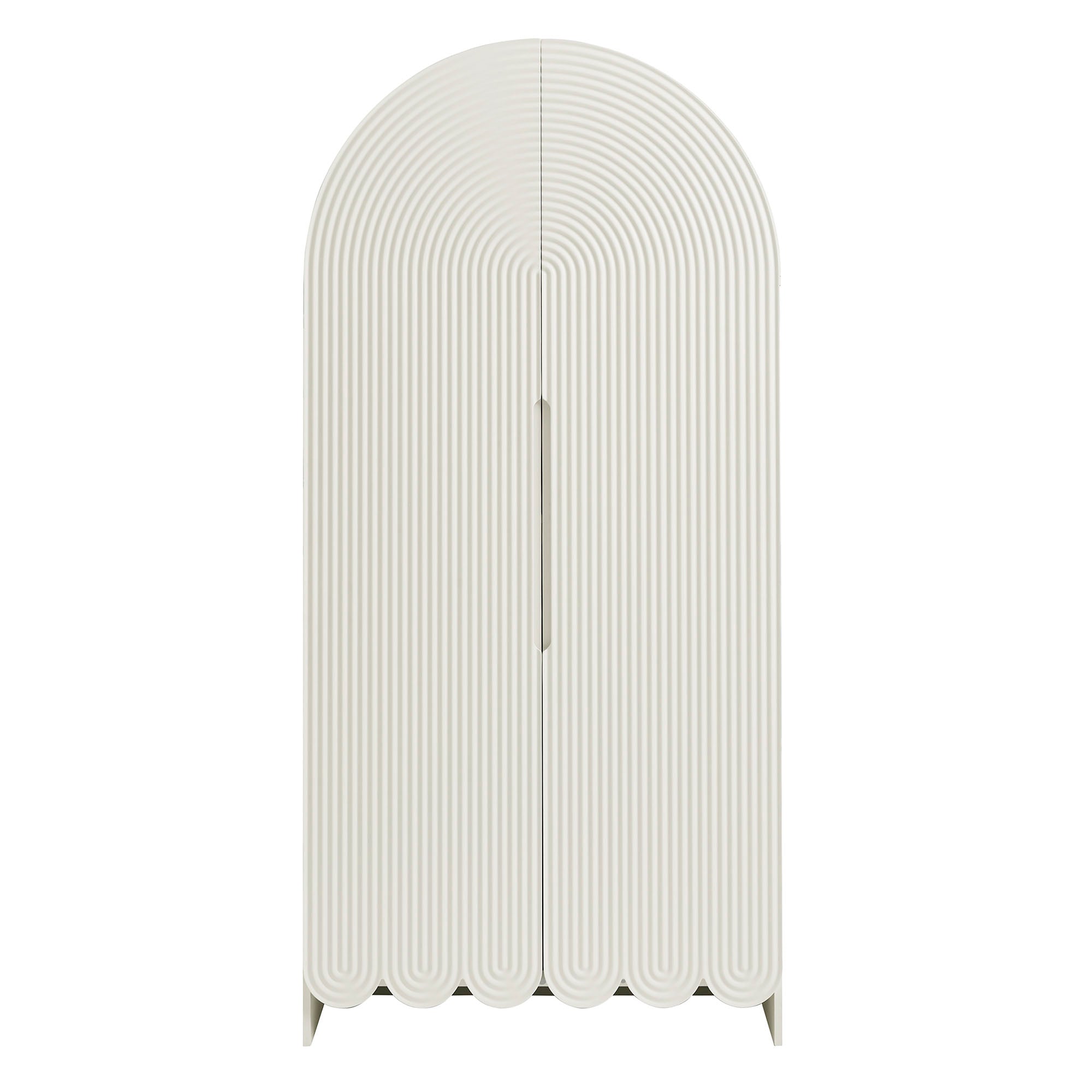 Modway Dahlia 78 Inch Fluted and Scalloped Arched Storage Cabinet