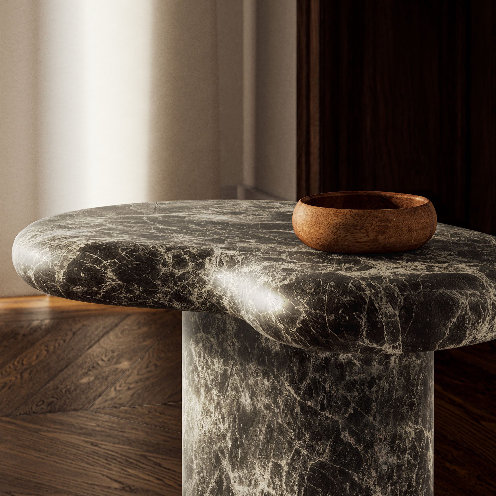 Modway EEI-7572 Elowen Outdoor Patio Faux Marble Side Table