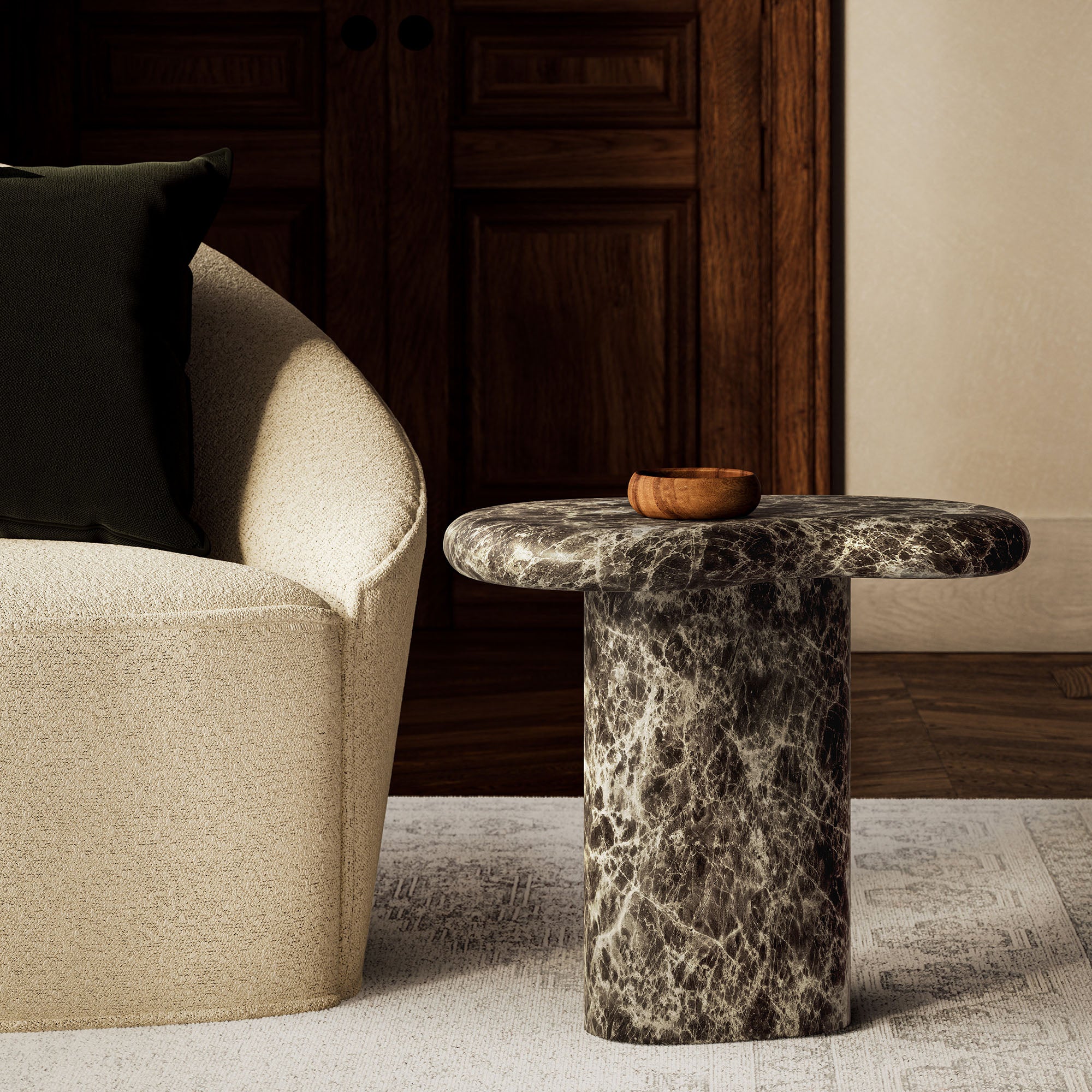 Modway Elowen Outdoor Patio Faux Marble Side Table